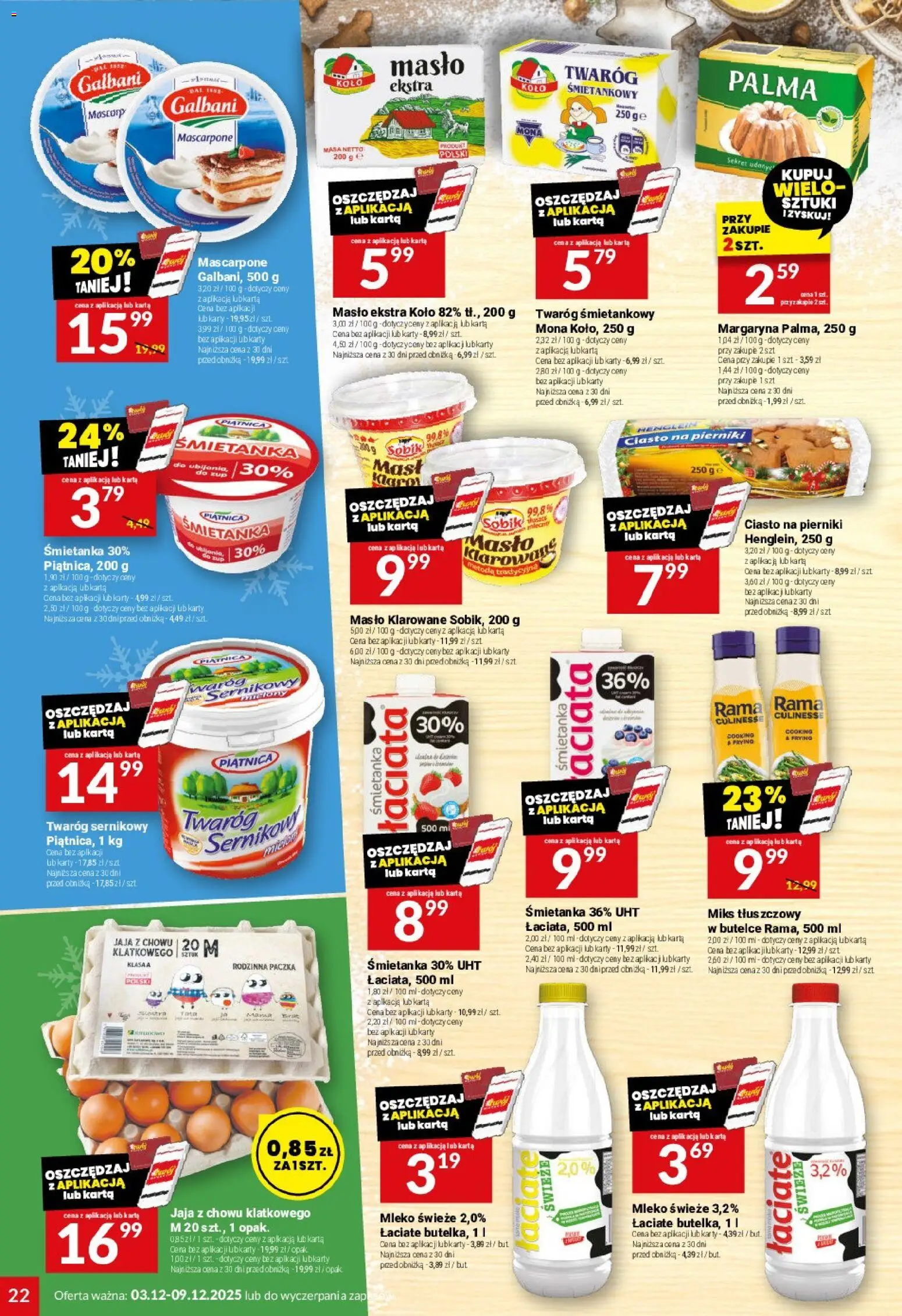Twój Market Gazetka od 03.12.2025 | Strona: 22 | Produkty: Pierniki, Masło klarowane, Ciasto na pierniki, Margaryna