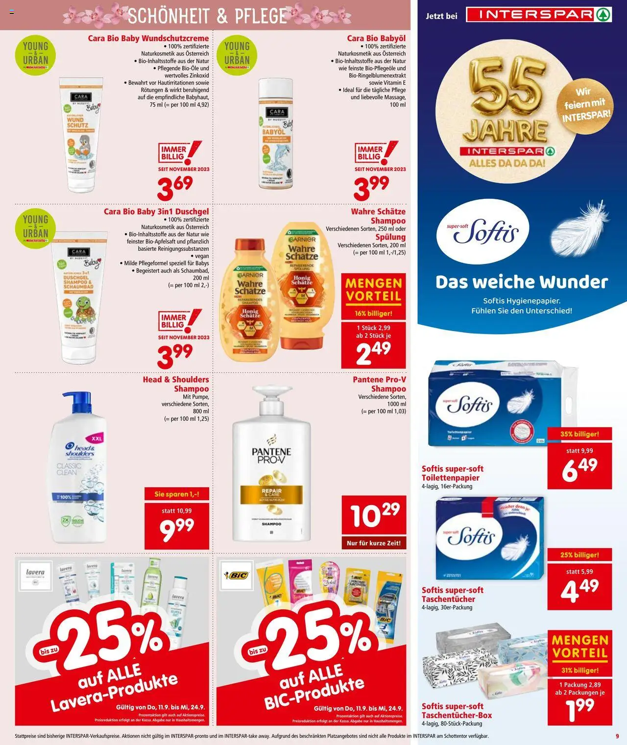 Interspar Flugblatt gültig ab 18.09.2025 | Seite: 9 | Produkte: Shampoo, Spülung, Duschgel