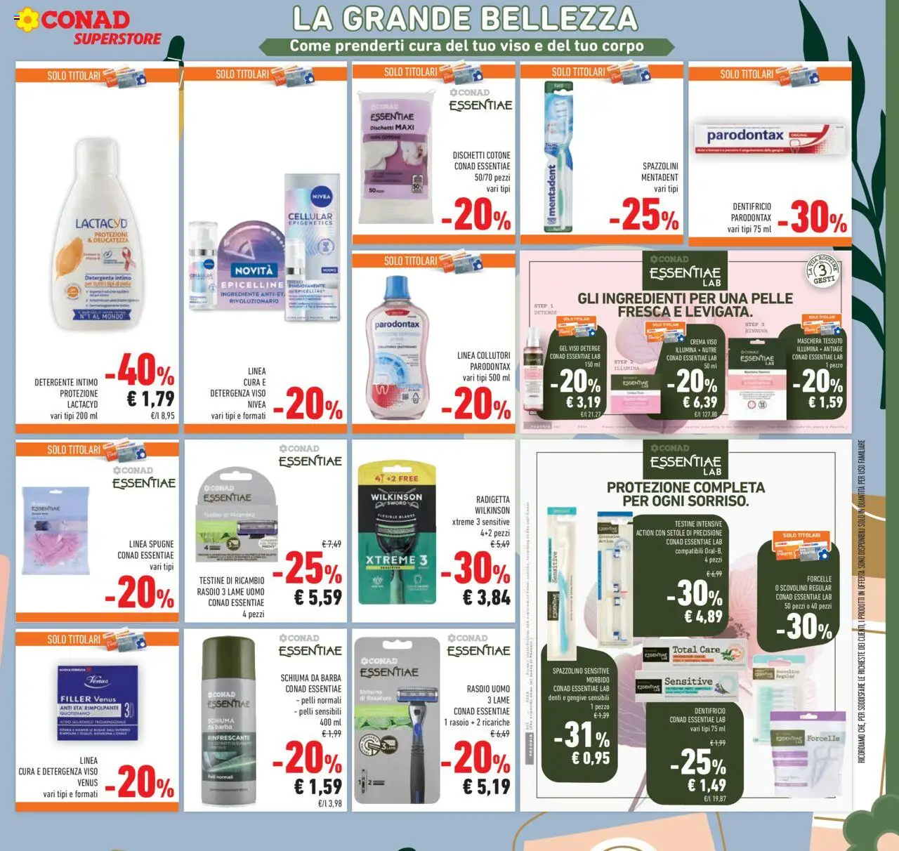 Volantino Conad del 24.09.2025 | Pagina: 33 | Prodotti: Crema, Maschera, Rasoio, Intimo