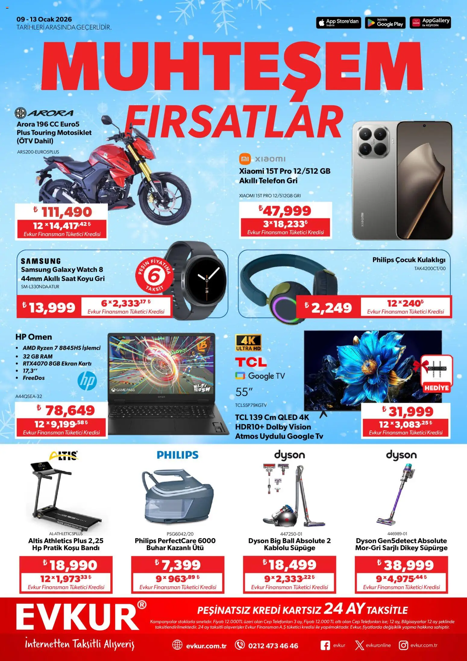Evkur Katalog - 09.01.2026 tarihinden itibaren geçerlidir | Sayfa: 1 | Ürünler: Akıllı saat, Telefon, Akıllı telefon, Ütü