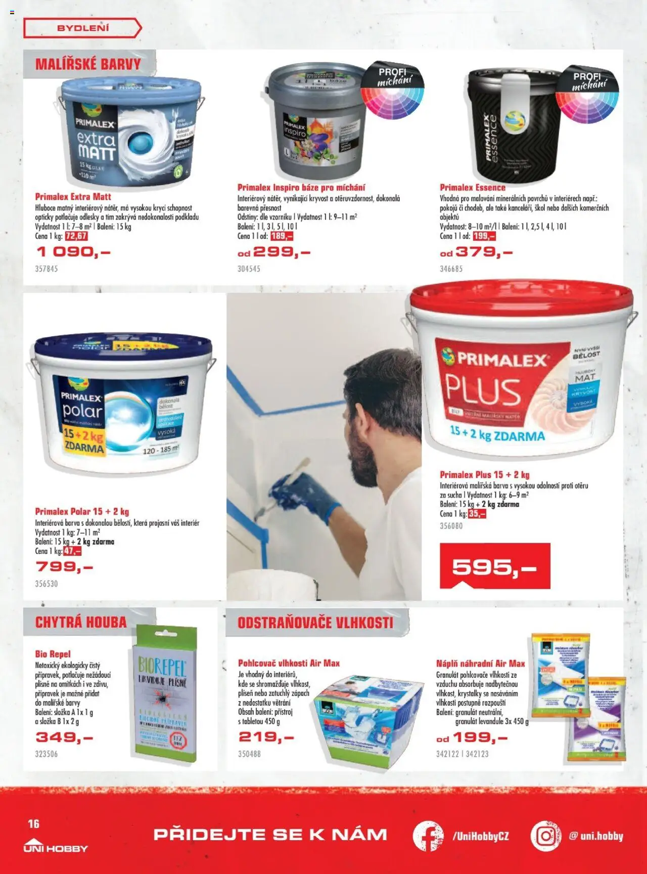 Uni Hobby leták od 02.10.2025 | Strana: 16 | Produkty: Primalex Polar, Pohlcovač vlhkosti, Essence, Barvy