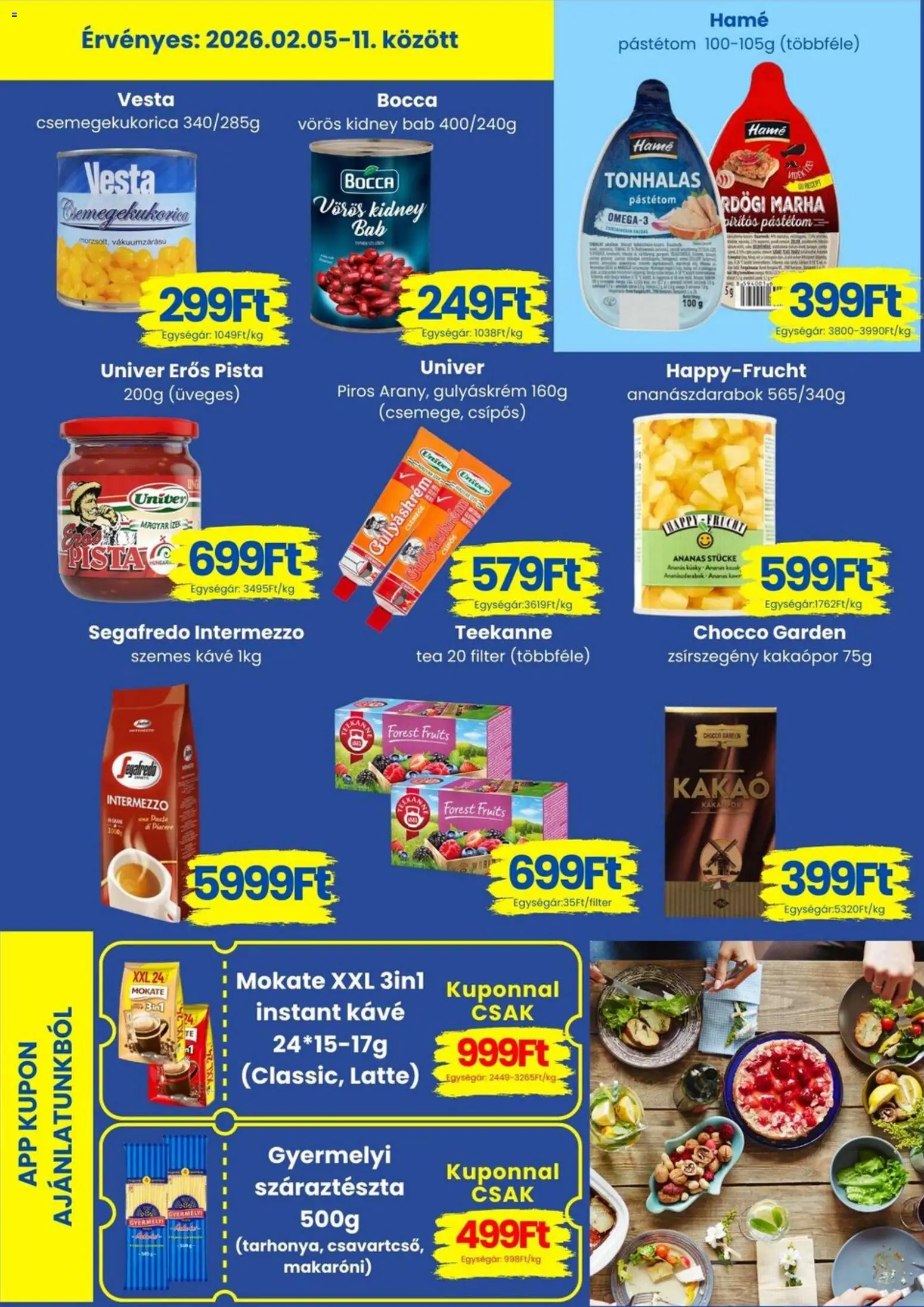 Magnetic akciós ujság - amely érvényes a következő dátumtól: 05.01.2026 | Oldal: 2 | Termékek: Csemegekukorica, Gulyáskrém, Szemes kávé, Száraztészta