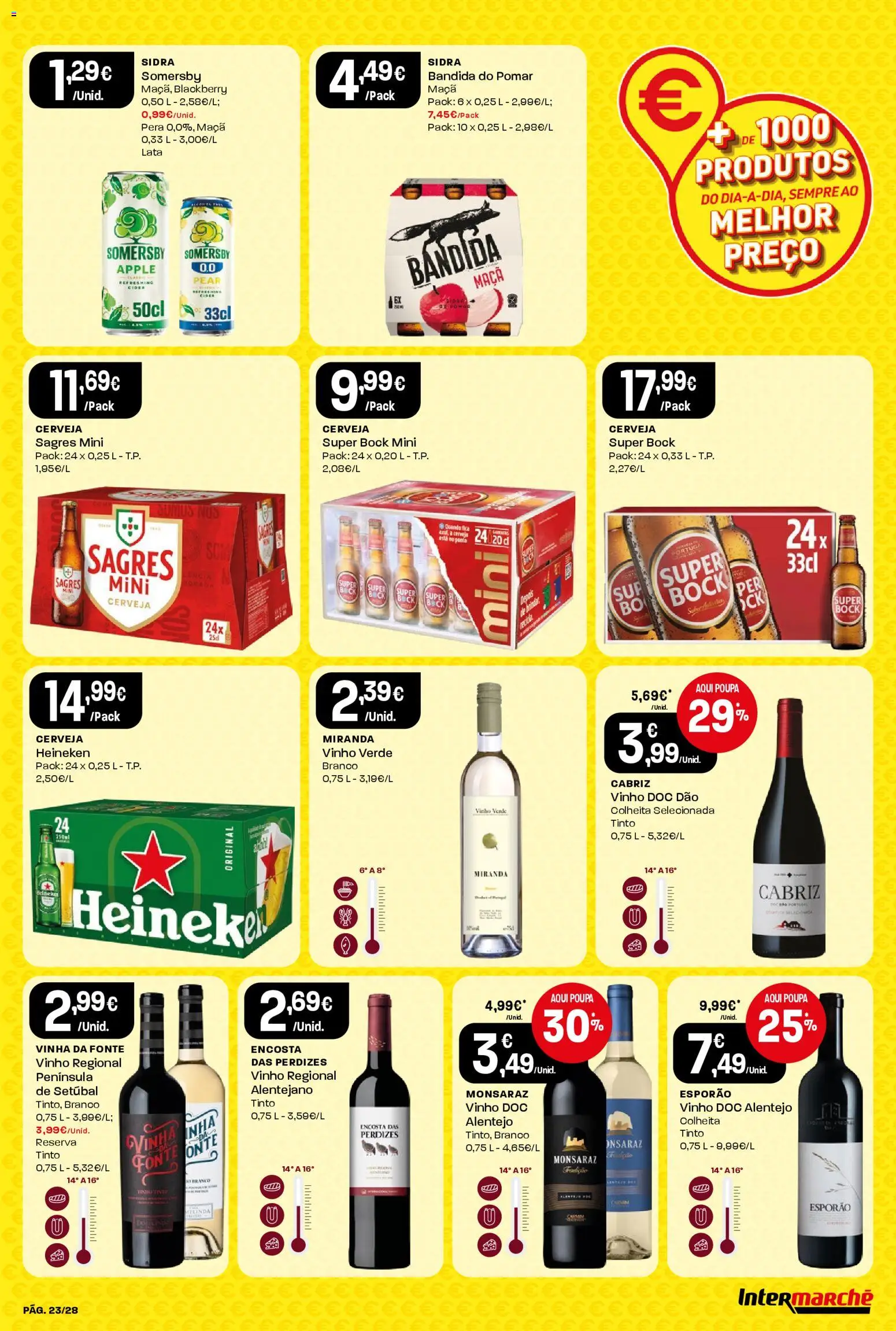 Intermarché Folheto Contact │ válido de 18.12.2025 | Página: 23 | Produtos: Super bock, Maça, Vinho, Cerveja