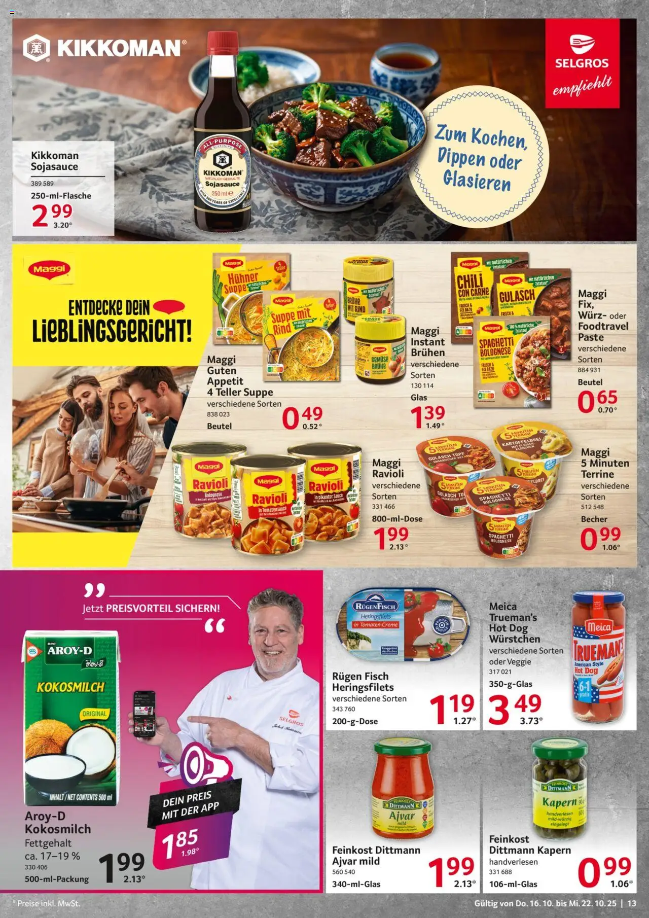 Selgros Prospekt 	 – gültig ab 16.10.2025 | Seite: 13 | Produkte: Meica, Fisch, Chili, Fleisch
