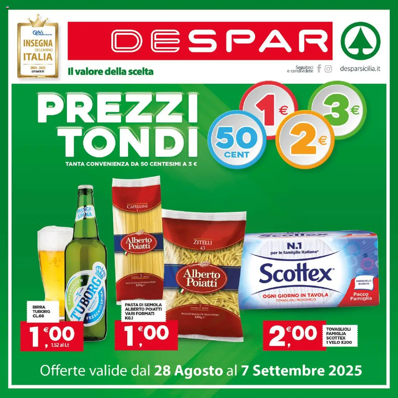 Volantino Despar del 28.08.2025 | Pagina: 1 | Prodotti: Birra, Pasta