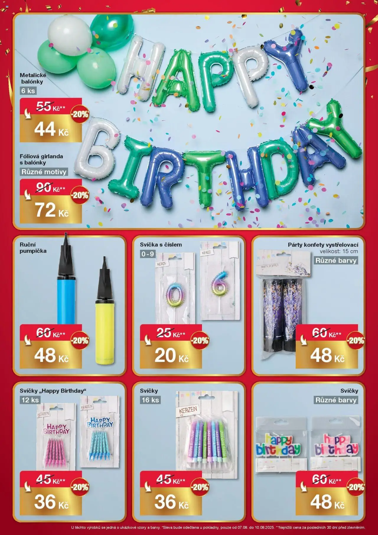 Woolworth leták - Znojmo od 07.08.2025 - akční nabídka | Strana: 9 | Produkty: Balonky, Svíčka, Barvy, Konfety