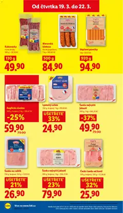 Náhled letáku Lyonský salám, 250 g, krájený, 1 kg = 99,60 Kč od 19.03.2026 | Strana: 18