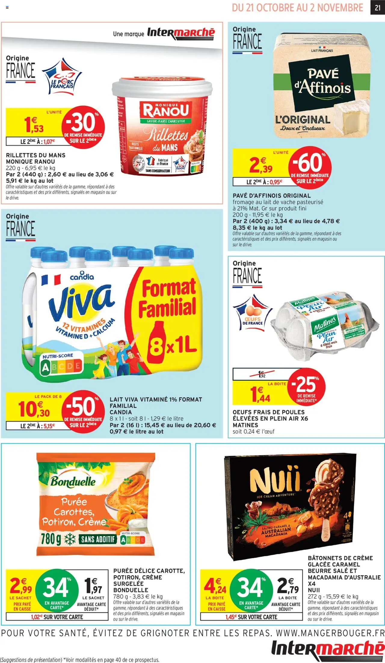 {H1} | Page: 21 | Produits: Lait, Beurre, Fromage, Porc