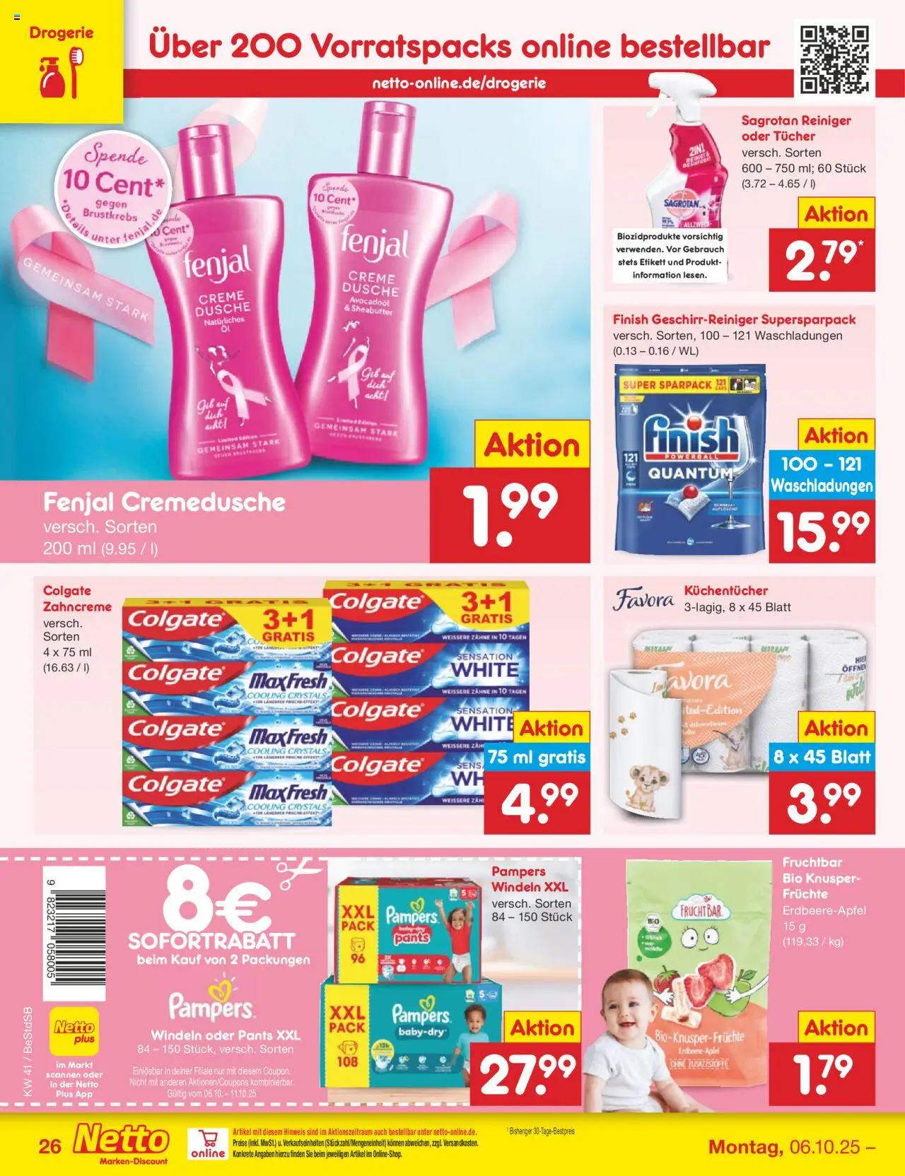 Netto Marken-Discount Prospekt 	 – gültig ab 06.10.2025 | Seite: 32 | Produkte: Dusche, Pampers, Finish, Creme