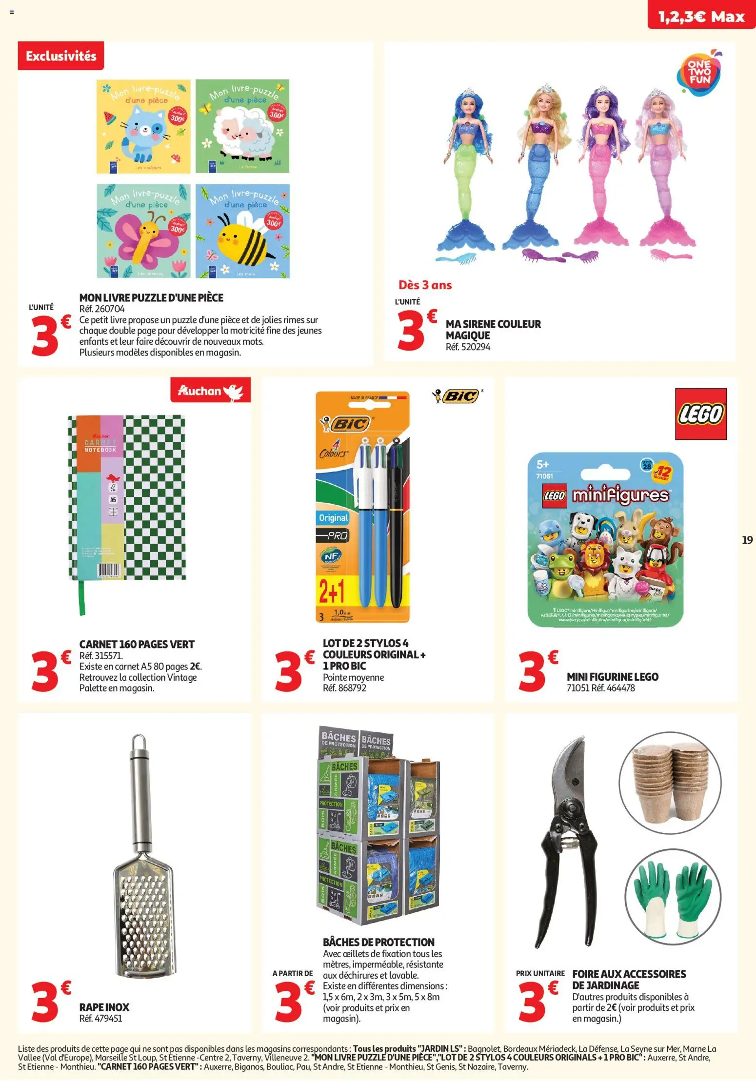 {H1} | Page: 19 | Produits: Légo, Notebook, Livre