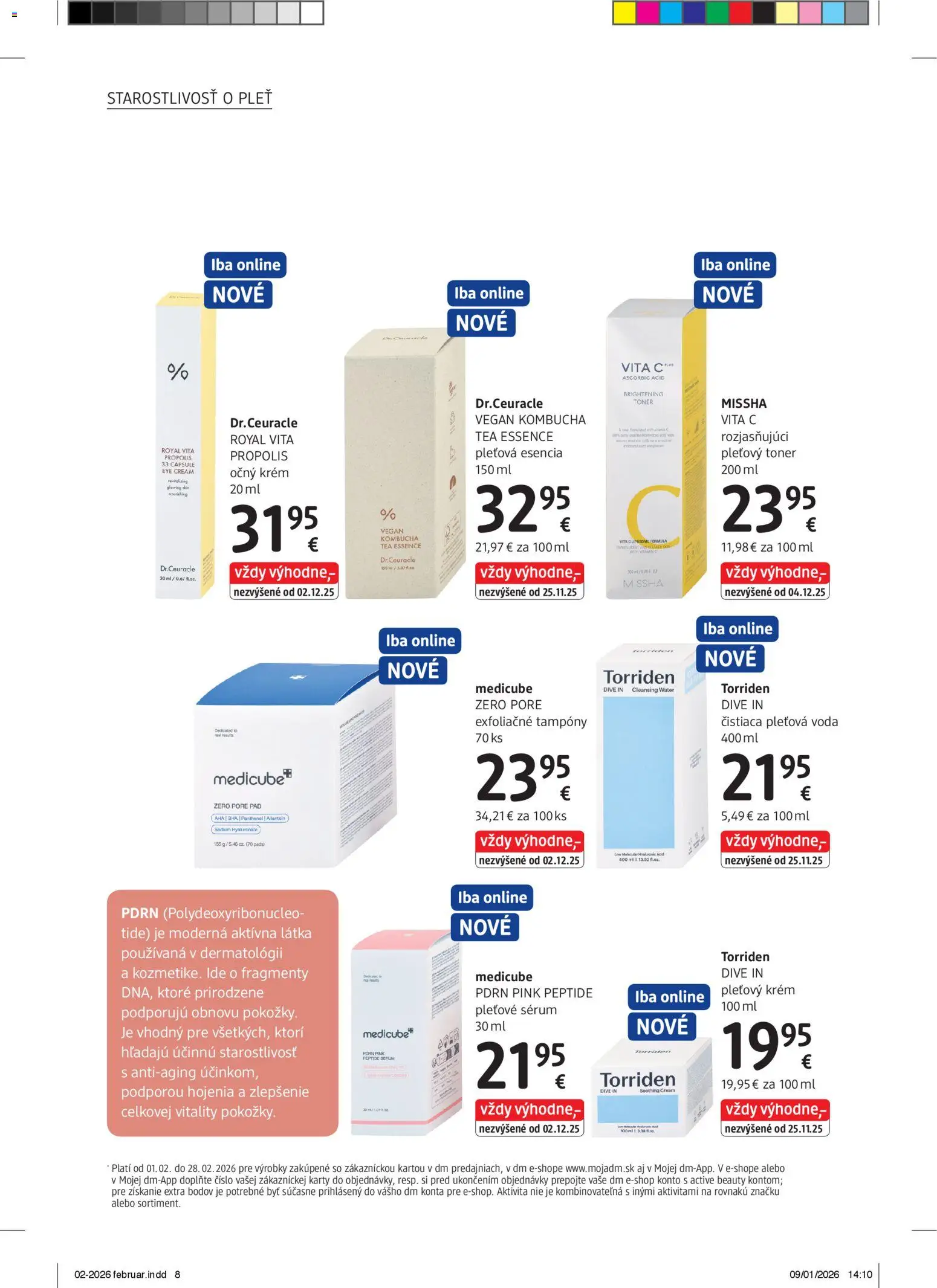 Nové dm drogerie akcie – leták je platný od 01.02.2026 | Strana: 8 | Produkty: Krém, Voda, Toner