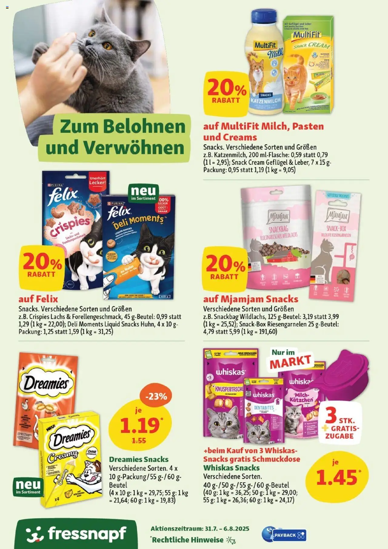 Fressnapf Prospekt - gültig ab dem 31.07.2025 | Seite: 6 | Produkte: Milch, Lachs, Whiskas