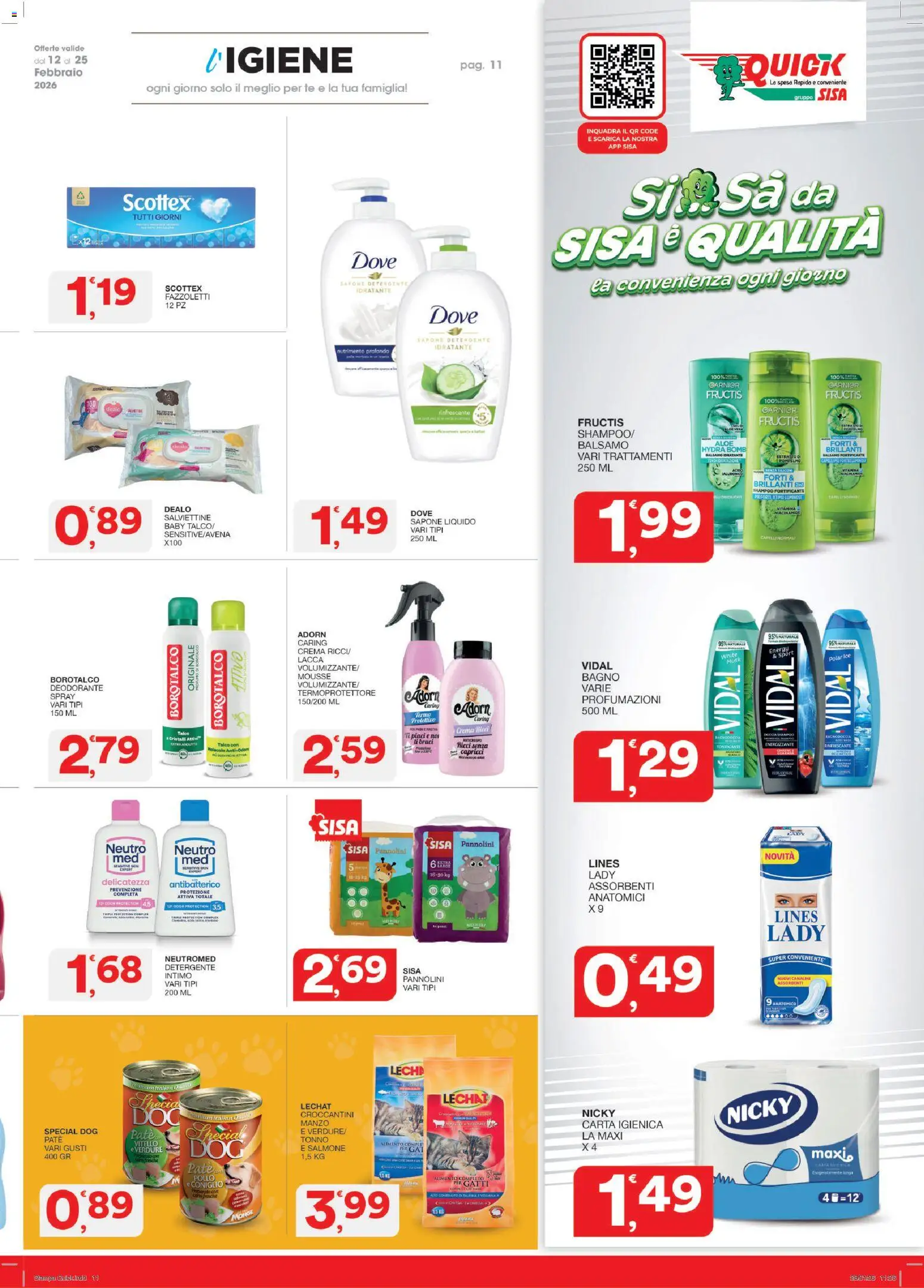 Volantino SISA del 12.02.2026 | Pagina: 11 | Prodotti: Crema, Paté, Salmone, Ceci