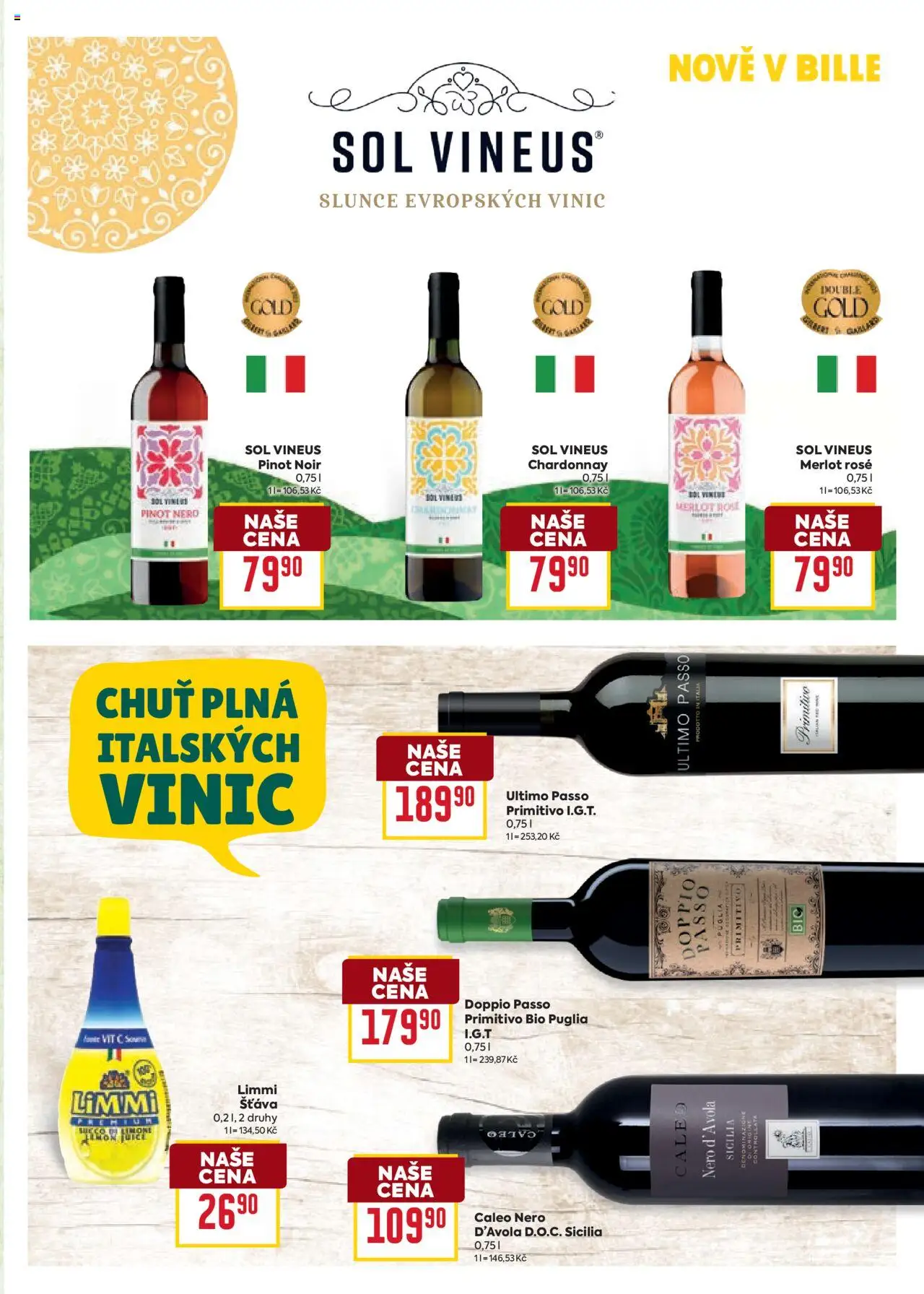 Billa katalog - Itálie od 01.10.2025 | Strana: 15 | Produkty: Merlot, Primitivo, Pinot Noir, Nero d'Avola