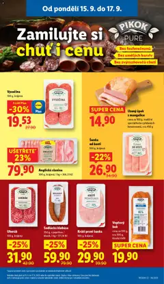 Anglická slanina, 300 g, krájená, 1 kg = 266,33 Kč od 15.09.2025 | Strana: 13