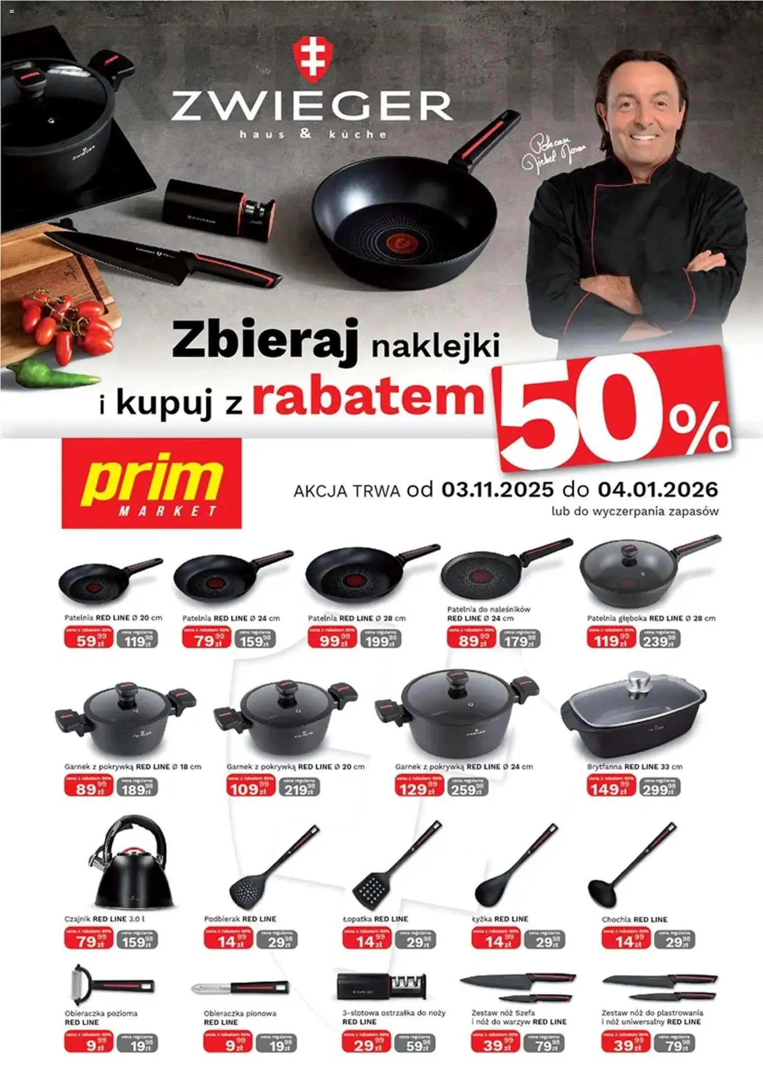 Prim Market Promocja - Akcja Lojalnościowa Akcesoria Kuchenne Zwieger Haus&Küche od 03.11.2025 | Strona: 1 | Produkty: Czajnik, Garnek, Naklejki, Patelnia