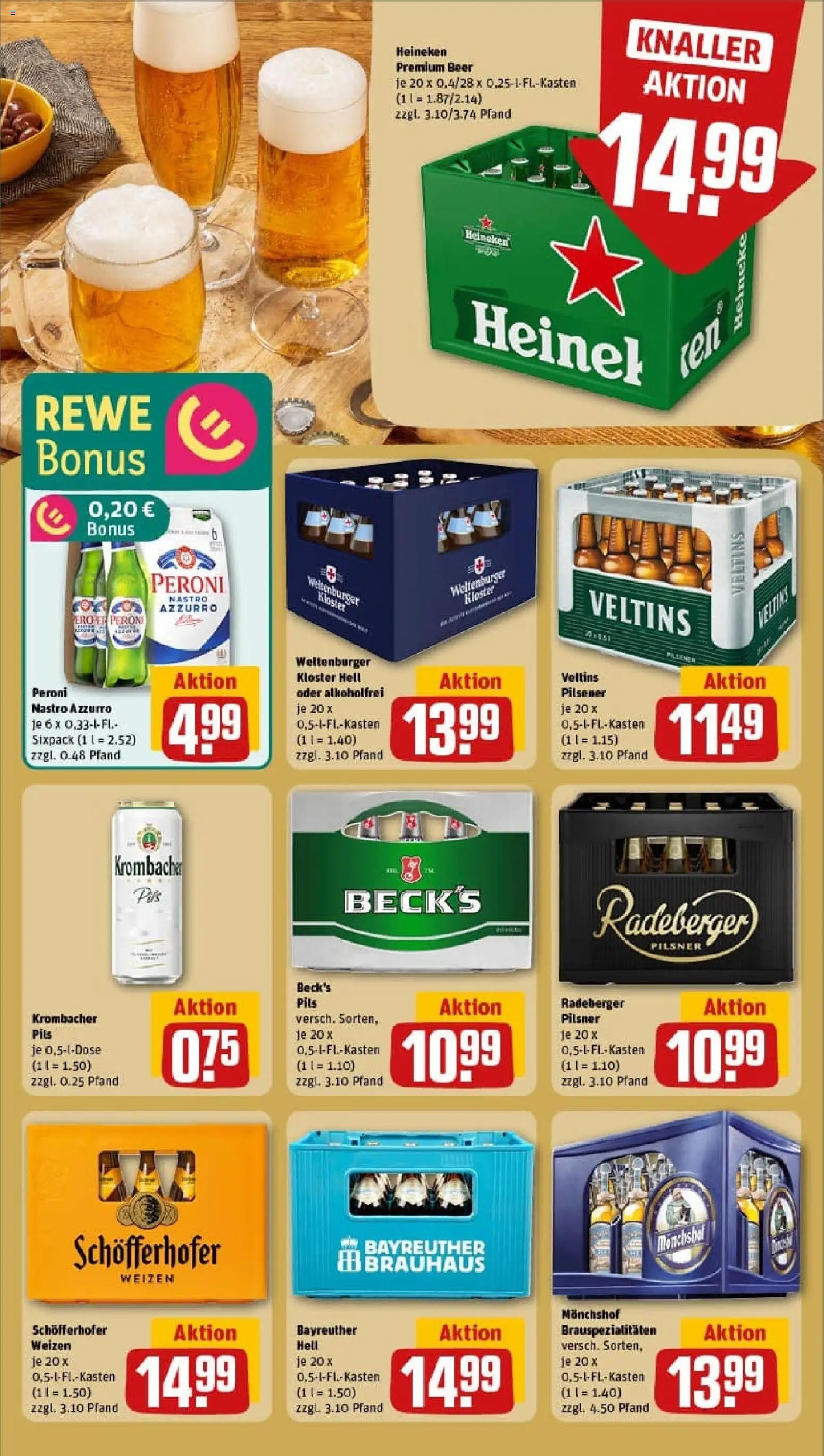 Rewe prospekt Aschaffenburg / Damm	 – gültig ab 26.10.2025 | Seite: 19 | Produkte: Bayreuther hell, Monchshof, Pils, Krombacher
