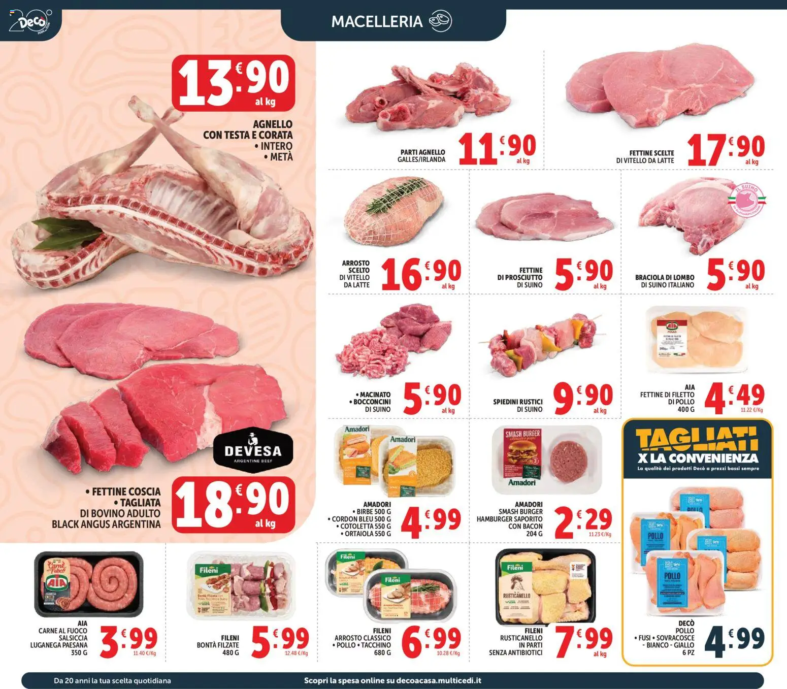 Volantino Decò del 27.03.2026 | Pagina: 14 | Prodotti: Prosciutto, Vitello, Rustici, Spiedini