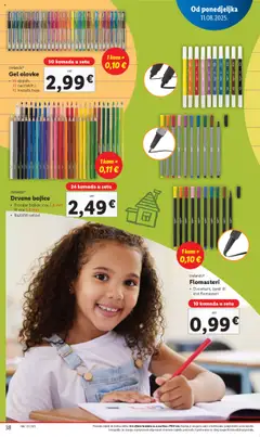 Lidl katalog | vrijedi od 11.08.2025 | Stranica: 38 | Proizvodi: Kist, Drvene bojice, Flomasteri
