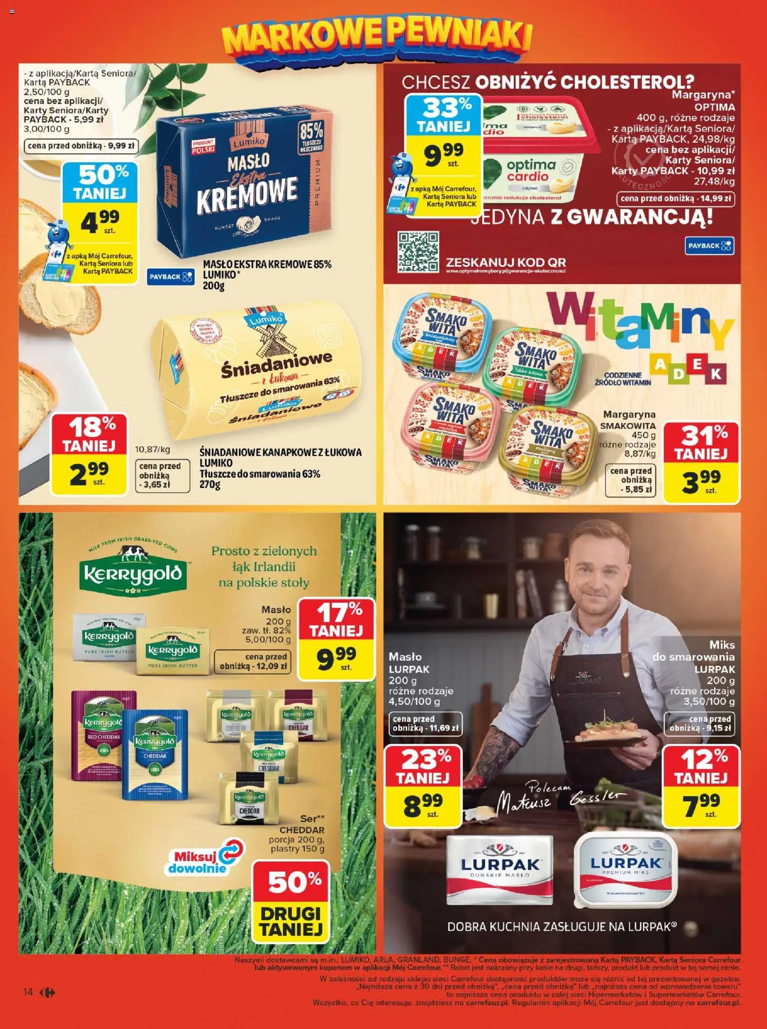 Carrefour Gazetka od 16.02.2026 | Strona: 16 | Produkty: Karta, Margaryna, Masło, Cheddar