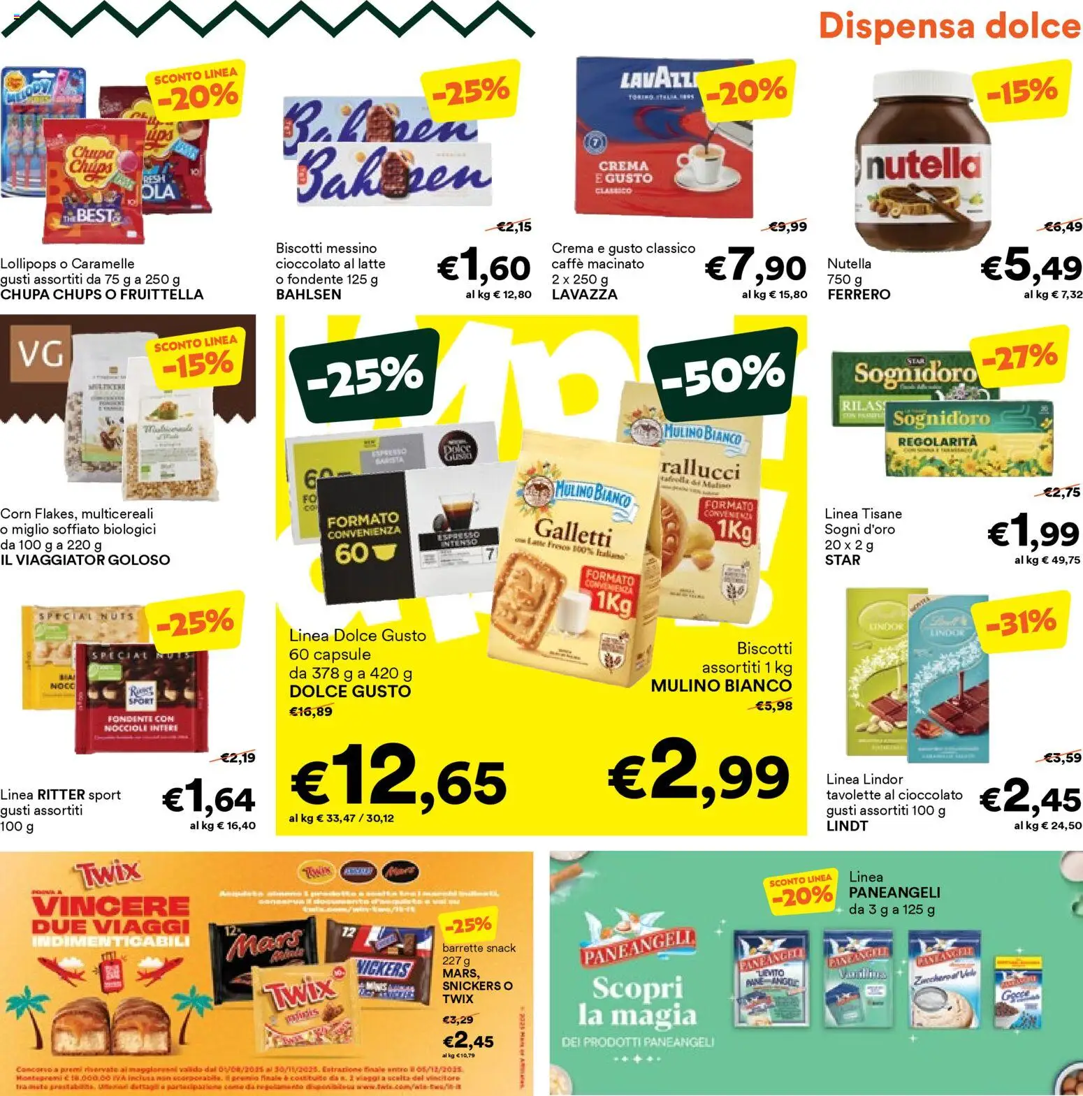 Volantino Unes del 22.10.2025 | Pagina: 9 | Prodotti: Caramelle, Biscotti, Nocciole, Lavazza