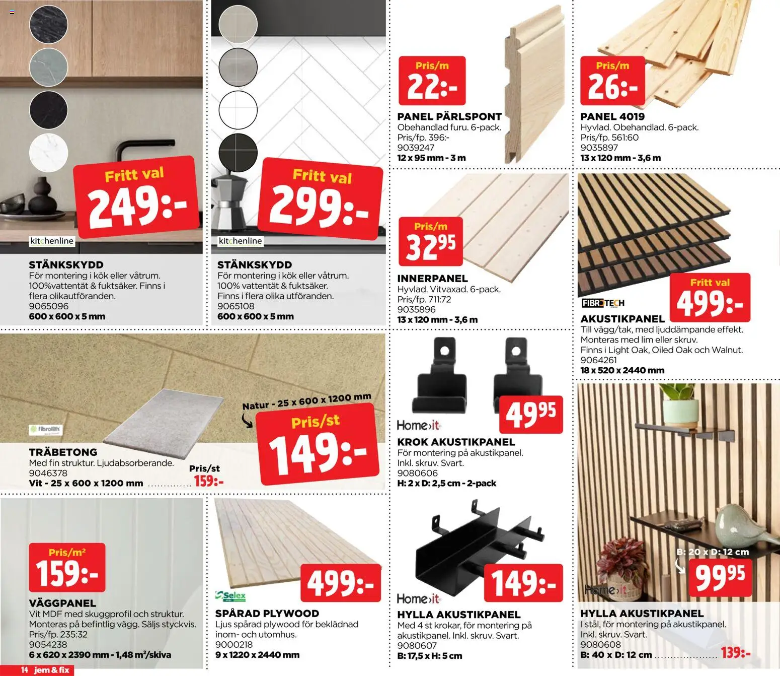 Jem & Fix reklamblad aktuell från 16.11.2025 | Sida: 14 | Produkter: Hylla, Lim, Ljus