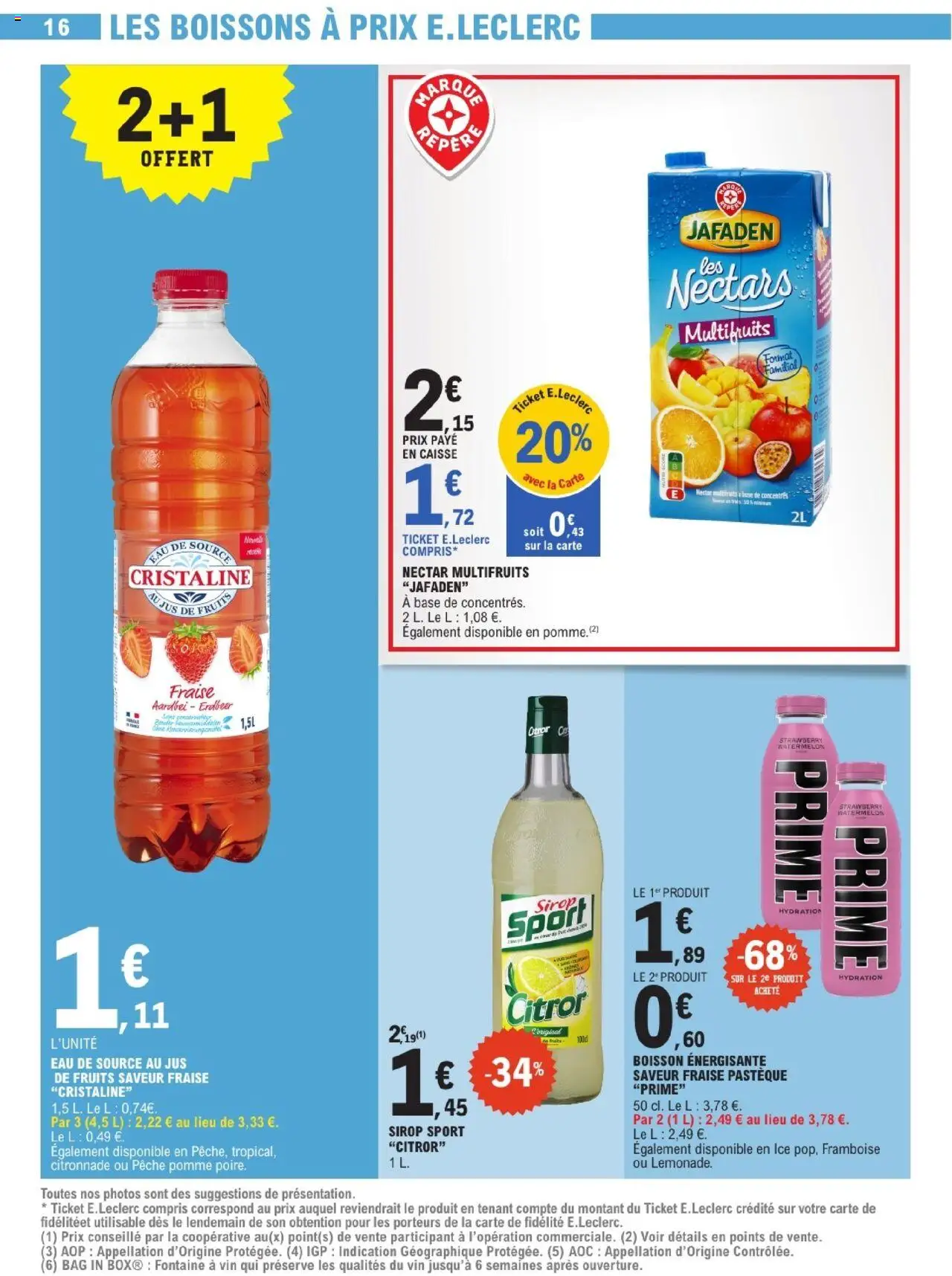  | Page: 16 | Produits: Pastèque, Pomme, Eau de source, Boisson énergisante