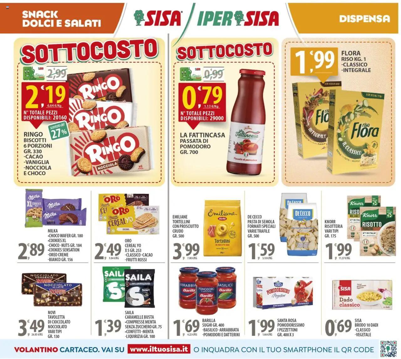 Volantino SISA del 14.10.2025 | Pagina: 9 | Prodotti: Cioccolato, Biscotti, Pomodoro, Cacao