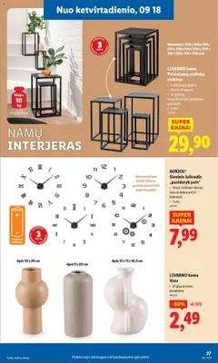 LIDL akcijos nuo 15.09.2025 | Puslapis: 27 | Prekių: Laikrodis, Vaza, Stovas
