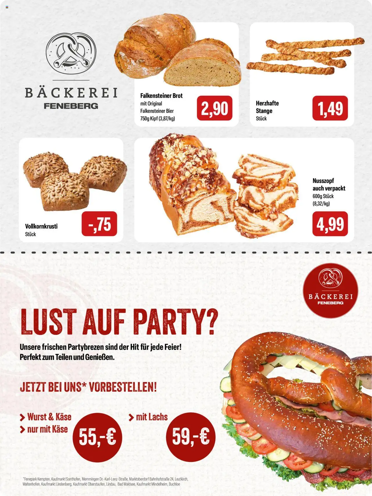 Feneberg Angebote - gültig ab dem 21.08.2025 | Seite: 4 | Produkte: Bäckerei, Käse, Lachs, Brot