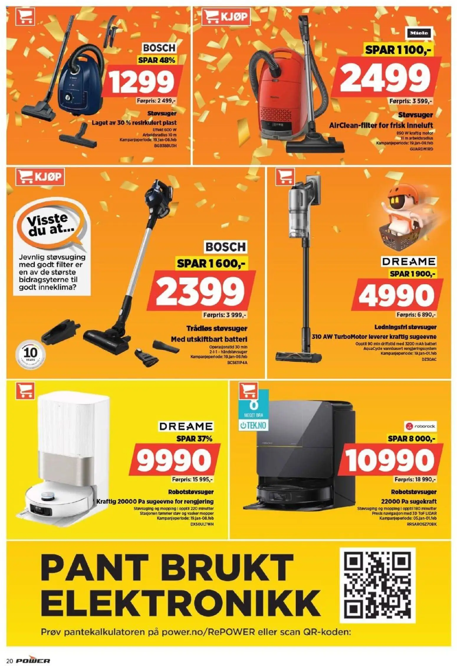 {H1} | Side: 20 | Produkter: Robotstøvsuger, Støvsuger, Navigasjon, Batteri