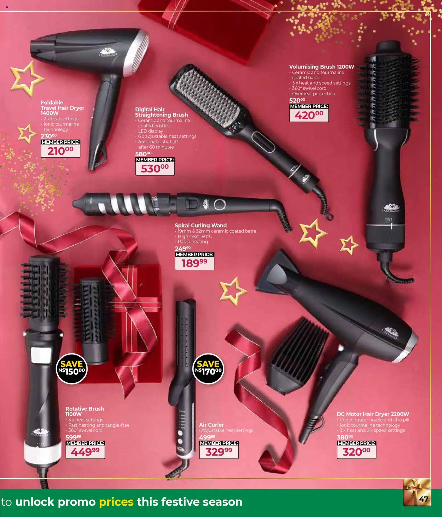 New Dis-Chem catalogue – valid from 29.10.2025 | Page: 47 | Products: Dryer, Hair dryer, Brush