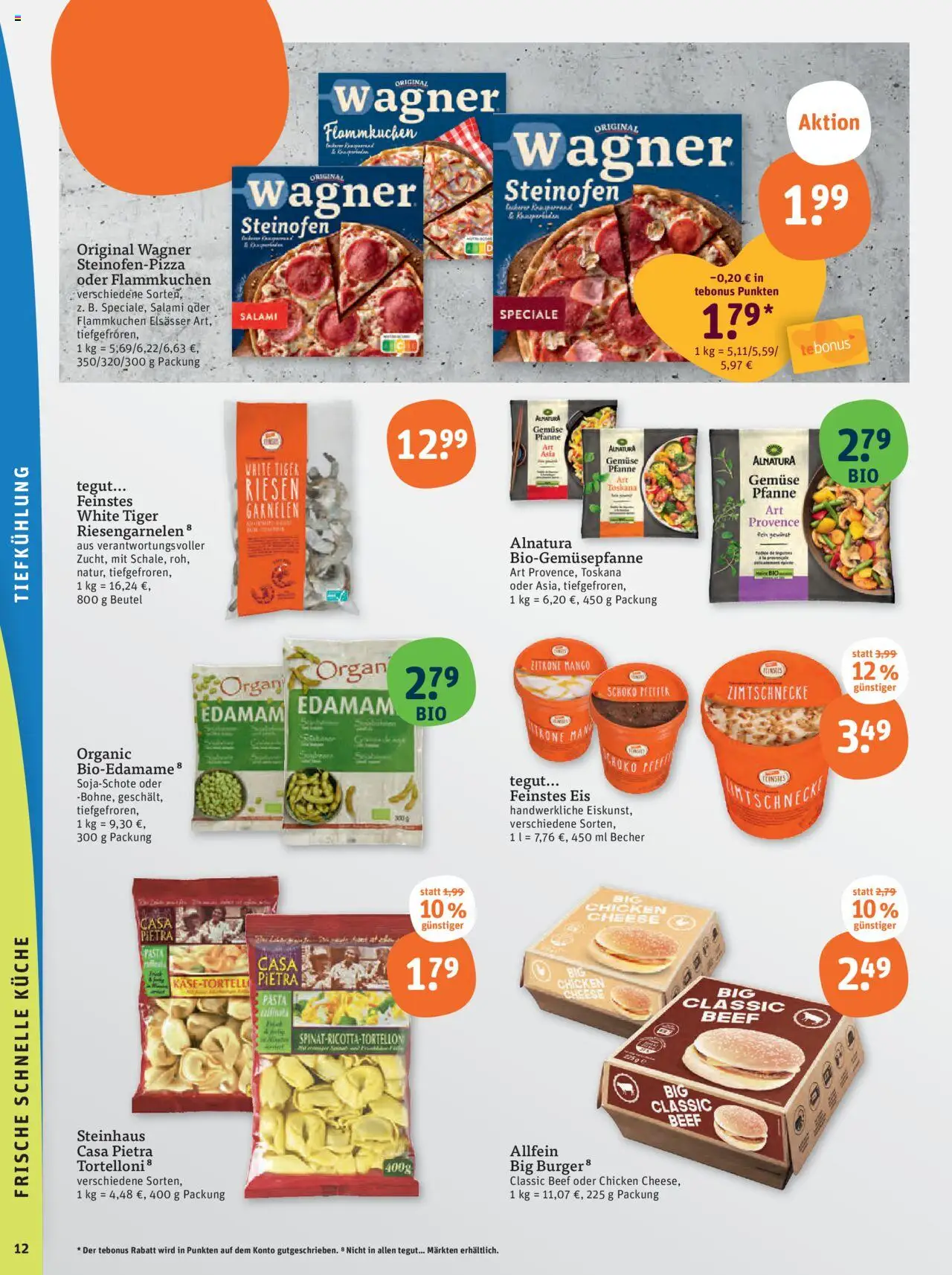 Tegut Prospekt – gültig ab 06.10.2025 | Seite: 14 | Produkte: Küche, Burger, Pasta, Tiger garnelen