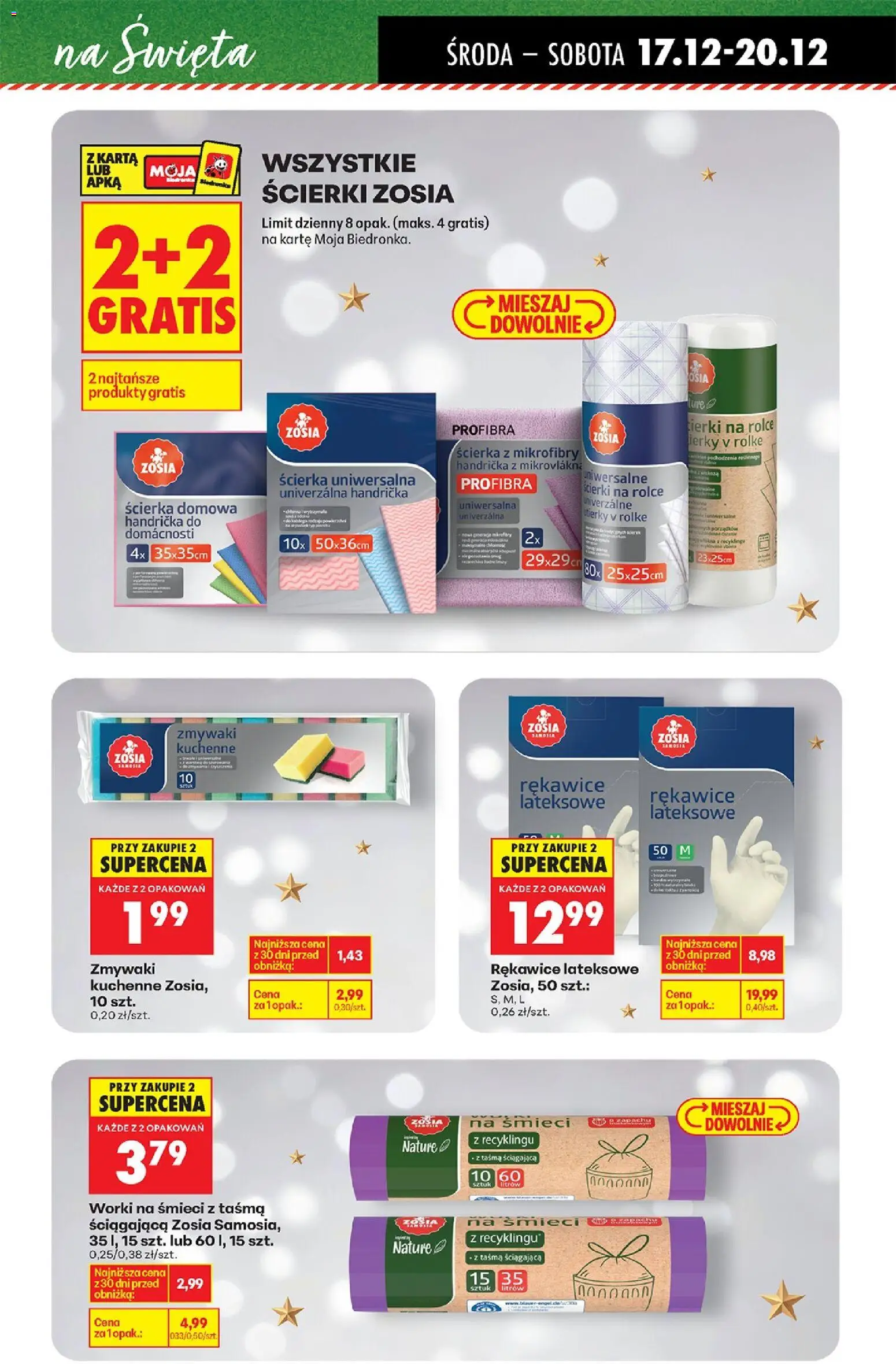 Biedronka gazetka - Drogeria Cleaning od 17.12.2025 | Strona: 13 | Produkty: Karta, Ścierka z mikrofibry, Rękawice lateksowe