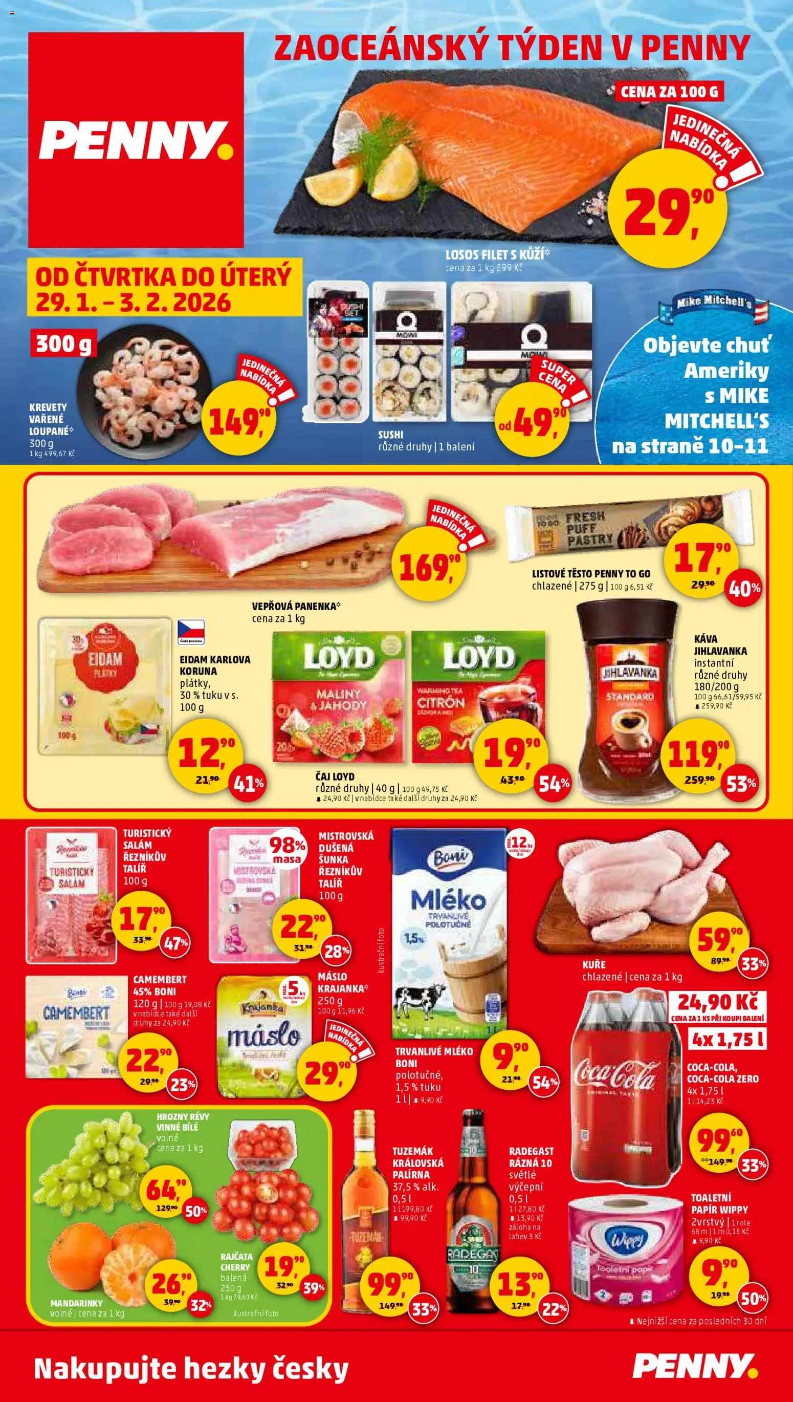 Penny Market leták - Čtvrtečník od 29.01.2026 | Strana: 1 | Produkty: Panenka, Rajčata, Jihlavanka, Maliny