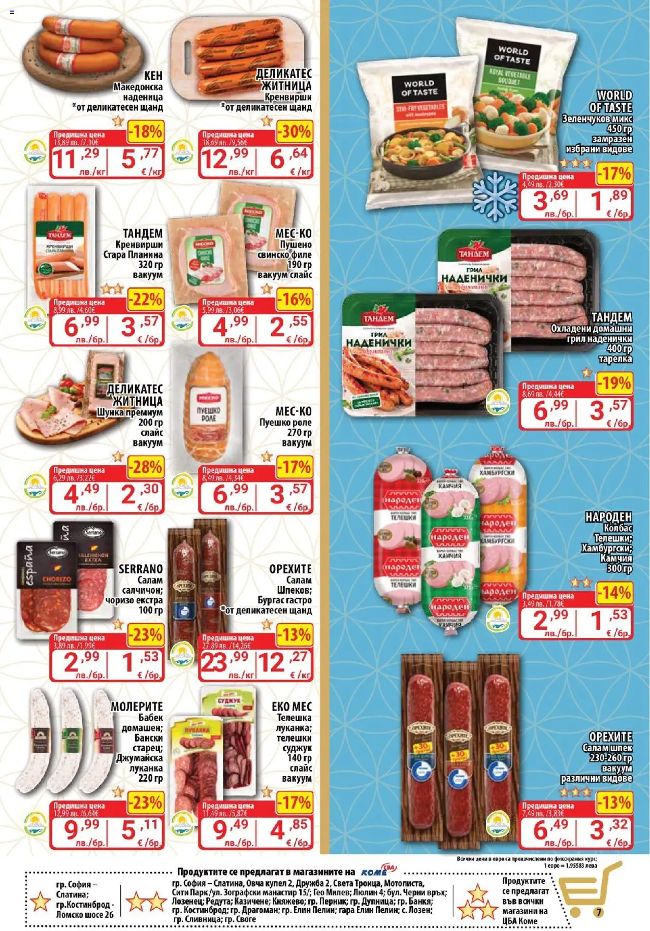  | Страница: 7 | Продукти: Наденица, Колбас, Кренвирши, Суджук