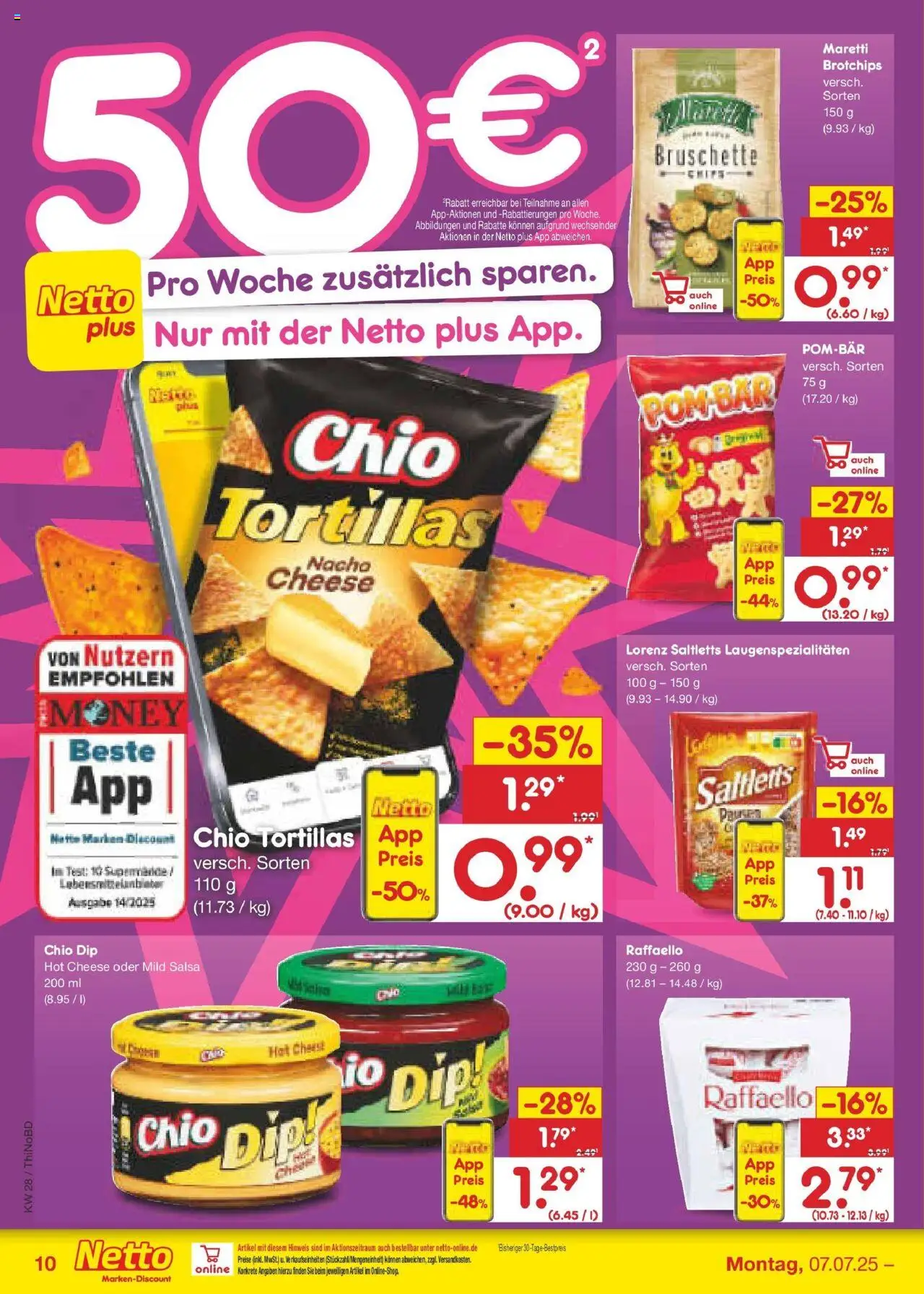 Netto Marken-Discount prospekt Herzberg	 - gültig ab dem 07.07.2025 | Seite: 12 | Produkte: Raffaello, POM-BÄR, Chio tortillas