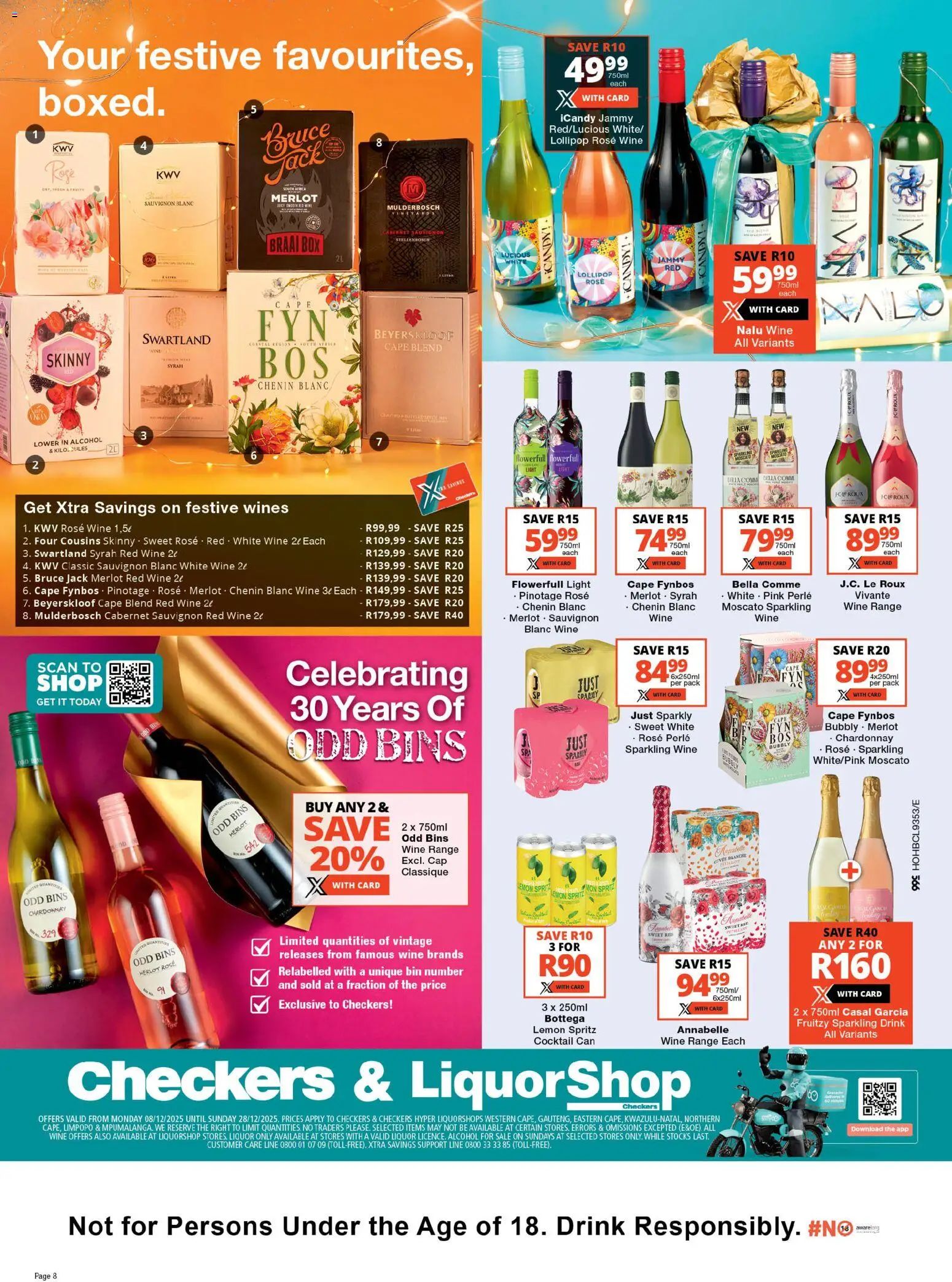 New Checkers catalogue – valid from 07.12.2025 | Page: 8 | Products: Box, Light, Wine, Lemon