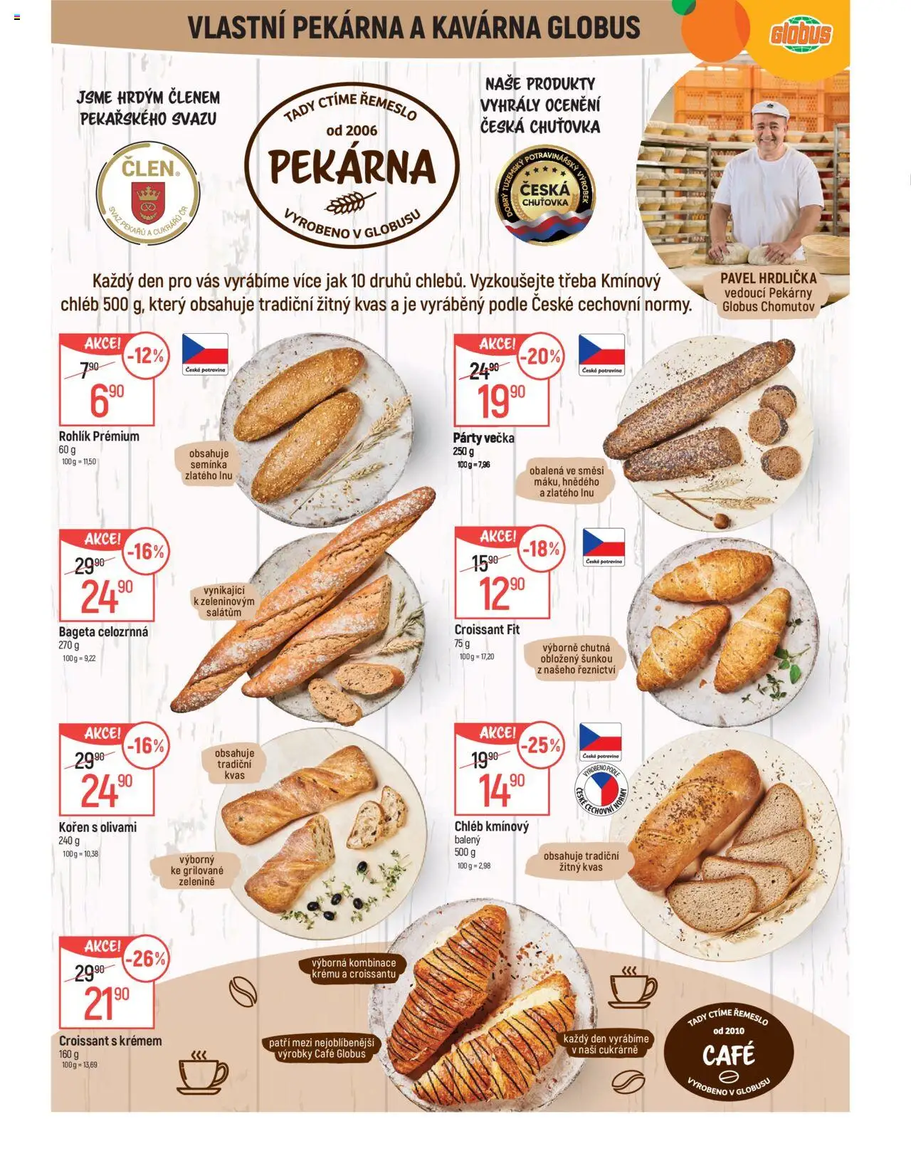 Globus leták - Chomutov od 10.09.2025 | Strana: 6 | Produkty: Globus, Rohlík, Croissant, Bageta