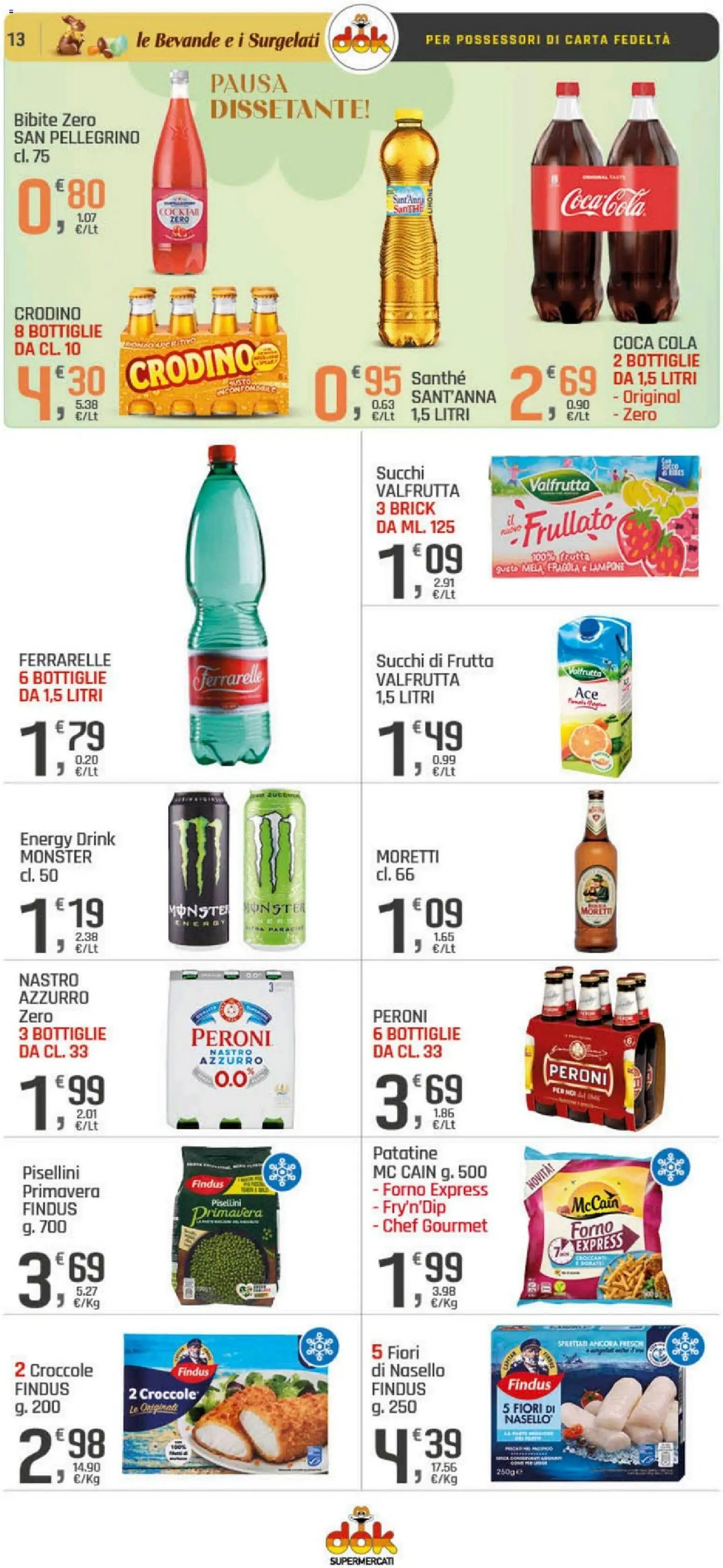 Volantino DOK del 26.03.2026 | Pagina: 13 | Prodotti: Bibite, Forno, Nasello, Coca Cola