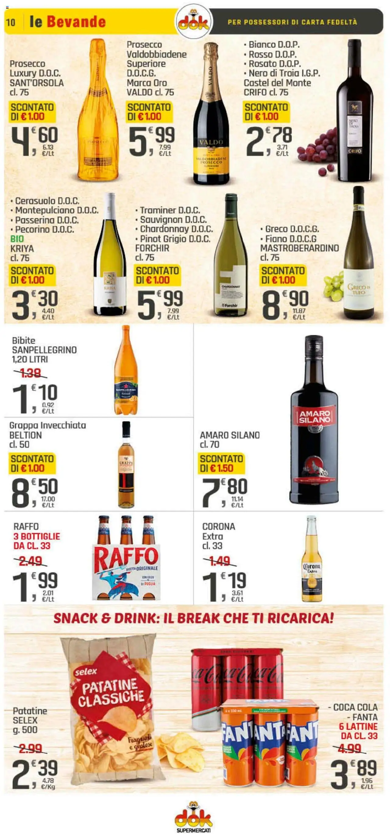 Volantino DOK del 09.10.2025 | Pagina: 10 | Prodotti: Patatine, Prosecco, Bibite, Fanta