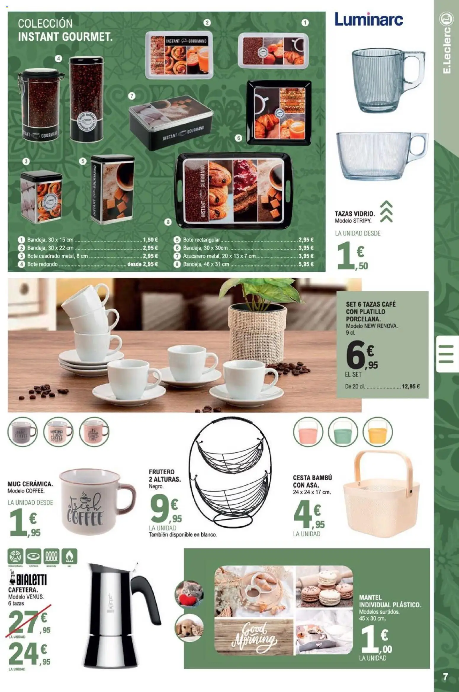 E.Leclerc folleto │ válido desde el 07.01.2026 | Página: 7 | Productos: Mantel, Café, Cesta