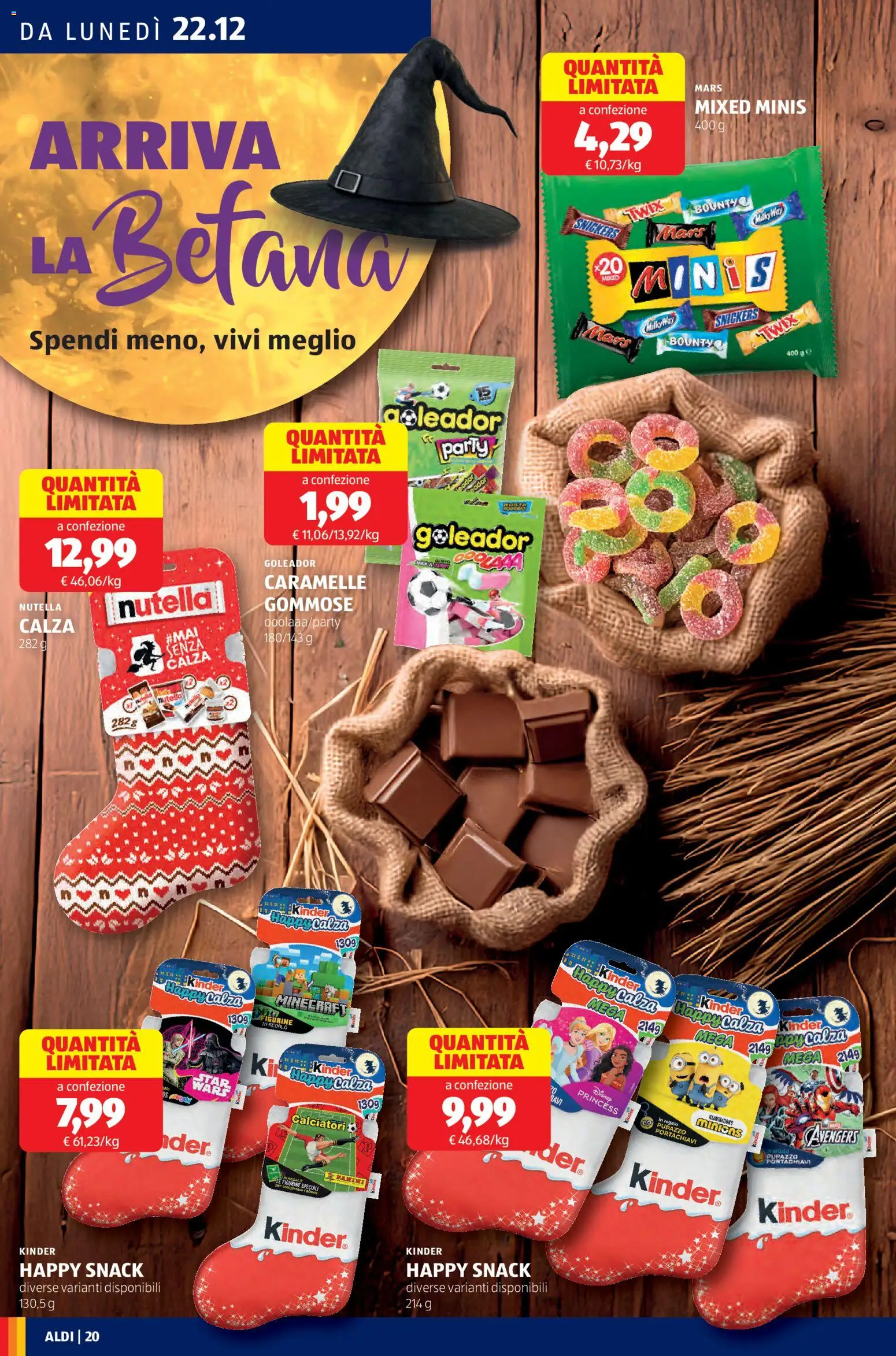 Volantino Aldi del 22.12.2025 | Pagina: 20 | Prodotti: Tè, Caramelle, Nutella