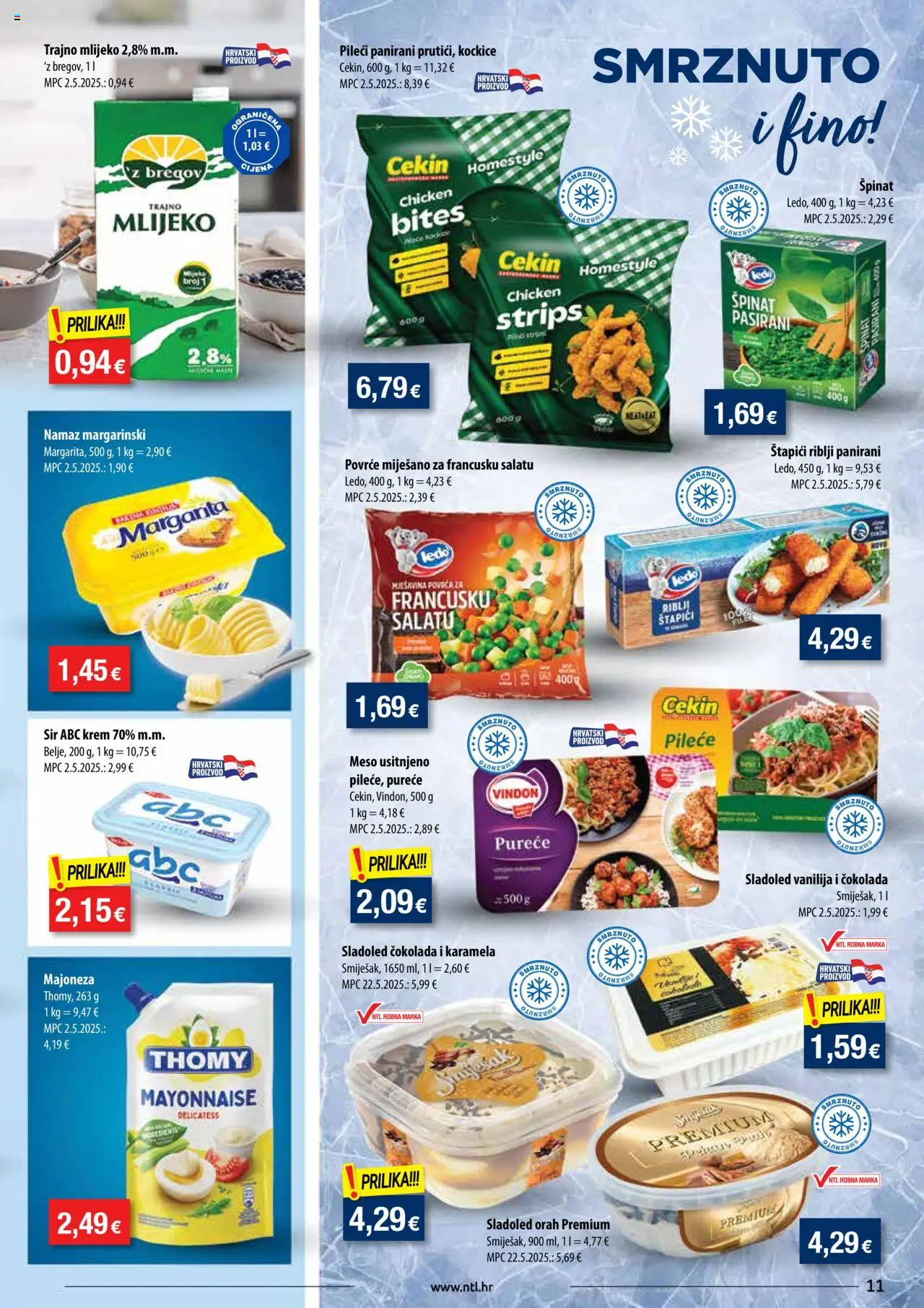 NTL katalog | vrijedi od 01.10.2025 | Stranica: 11 | Proizvodi: Ledo, Sladoled, Povrće, Namaz