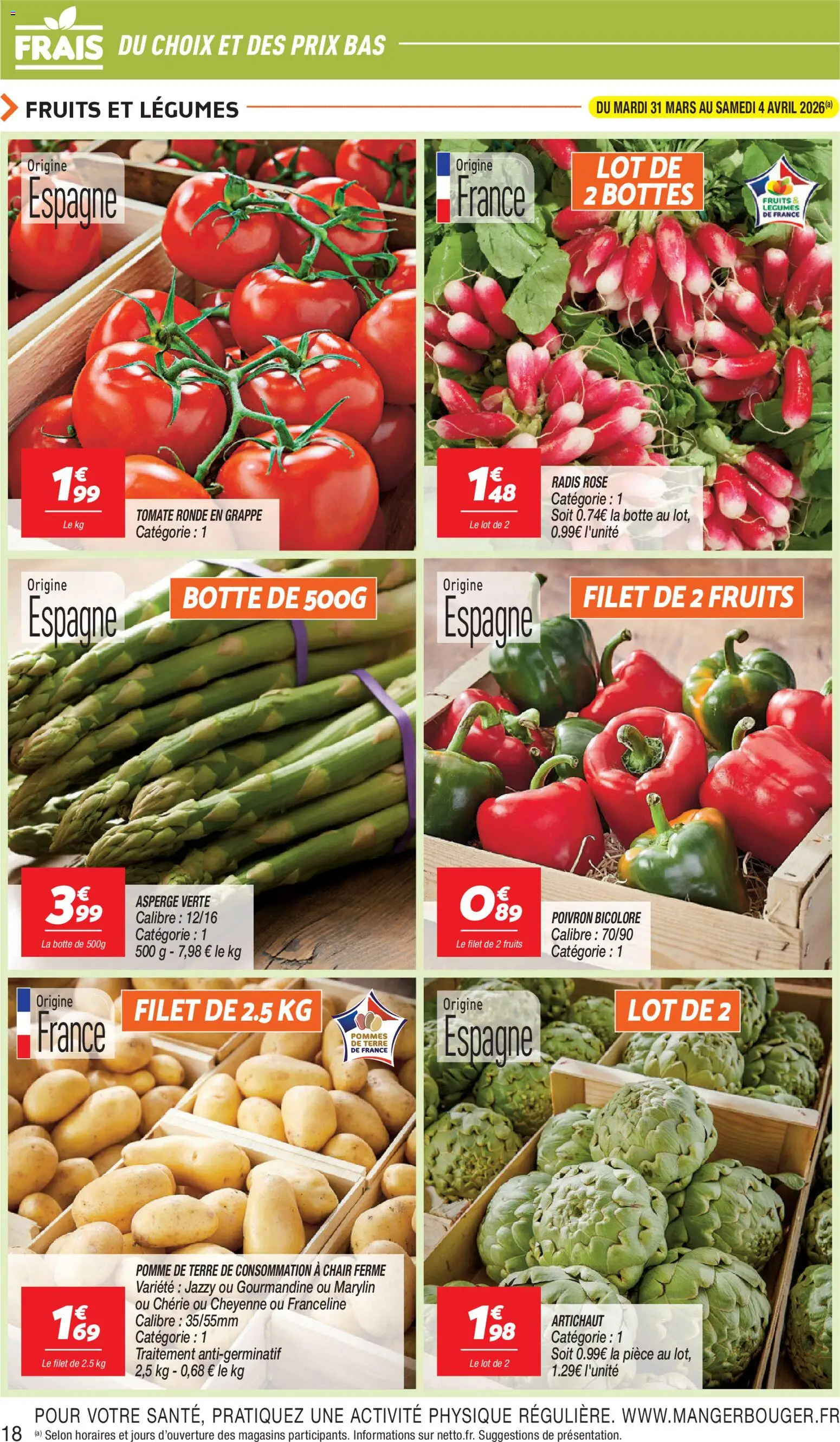 {H1} | Page: 18 | Produits: Pomme, Poivron, Pomme de terre de consommation, Pommes