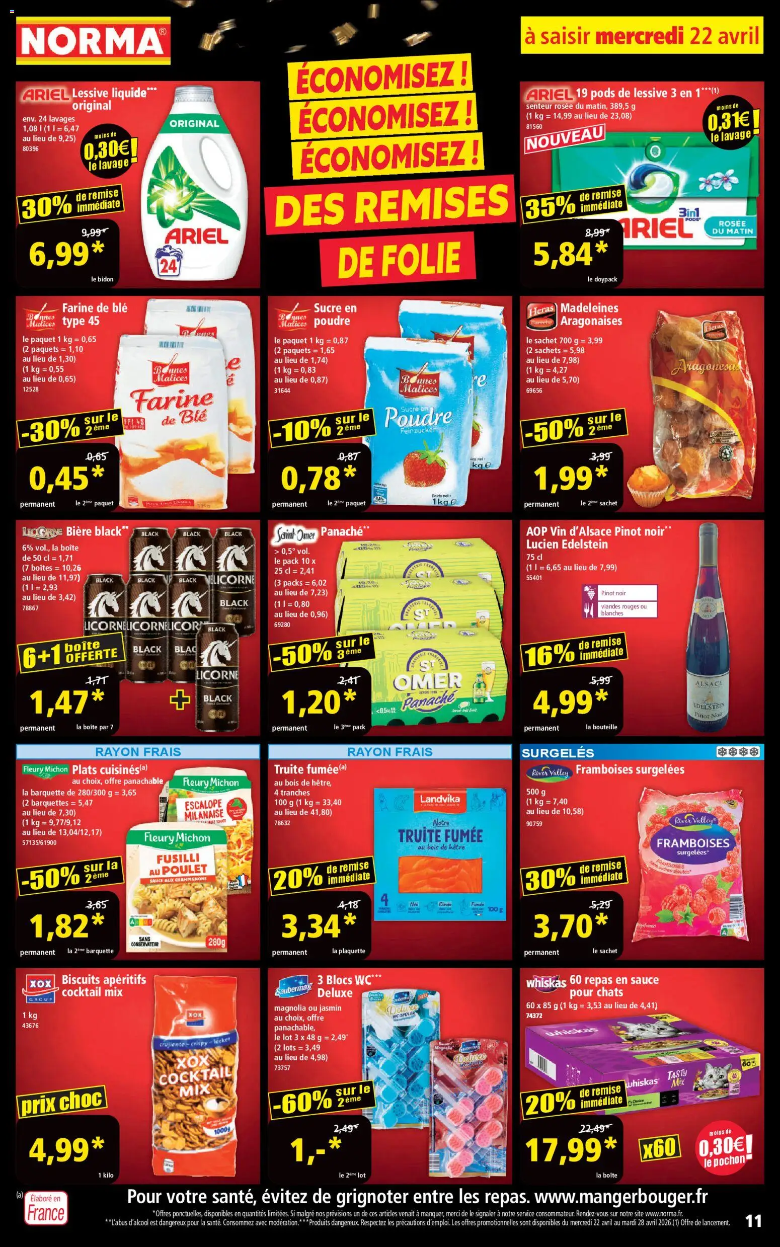 {H1} | Page: 11 | Produits: Truite fumée, Lessive Liquide, Bière, Biscuits