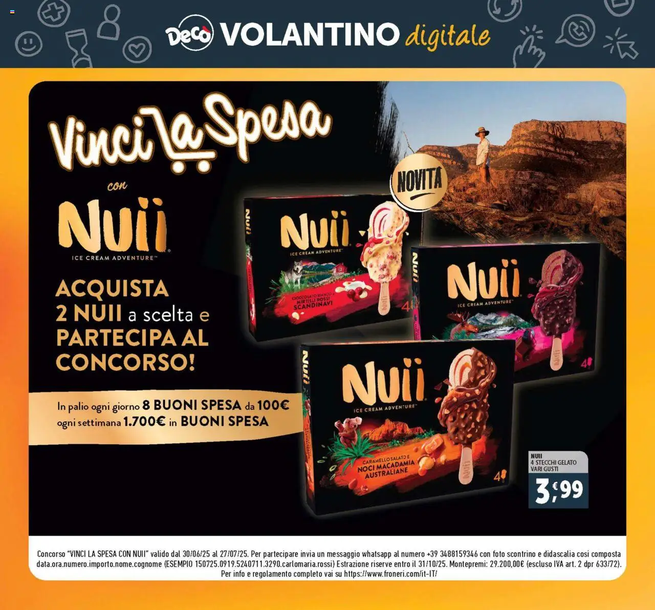 Volantino Decò del 18.07.2025 | Pagina: 24 | Prodotti: Cioccolato, Gelato, Noci, Mirtilli