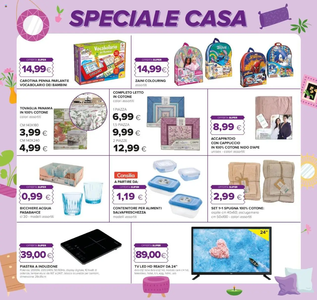 Volantino Oasi del 07.08.2025 | Pagina: 29 | Prodotti: Accappatoio, TV, USB, Tovaglia