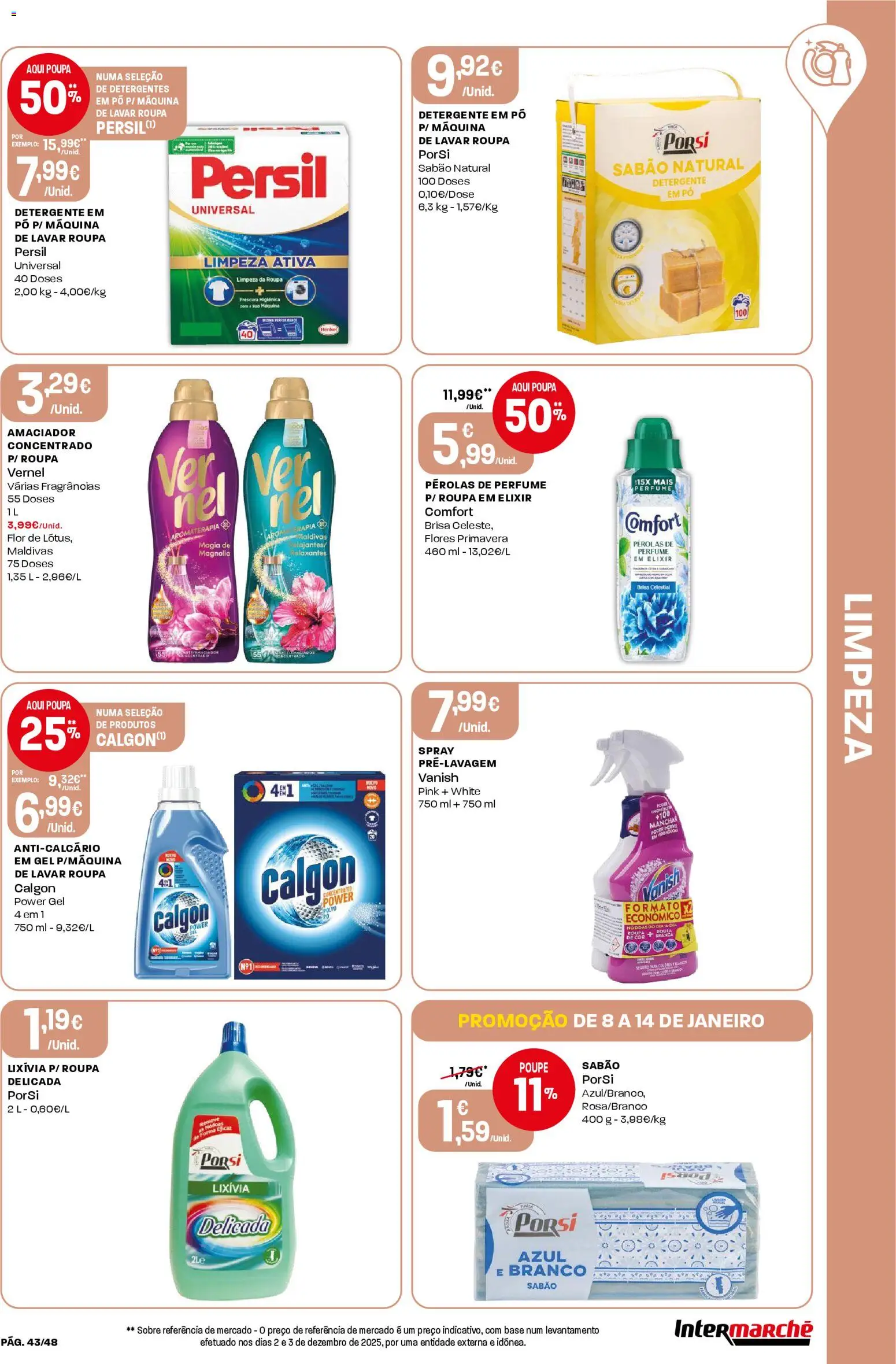 Intermarché folheto │ válido de 08.01.2026 | Página: 43 | Produtos: Perfume, Sabão, Detergente, Persil