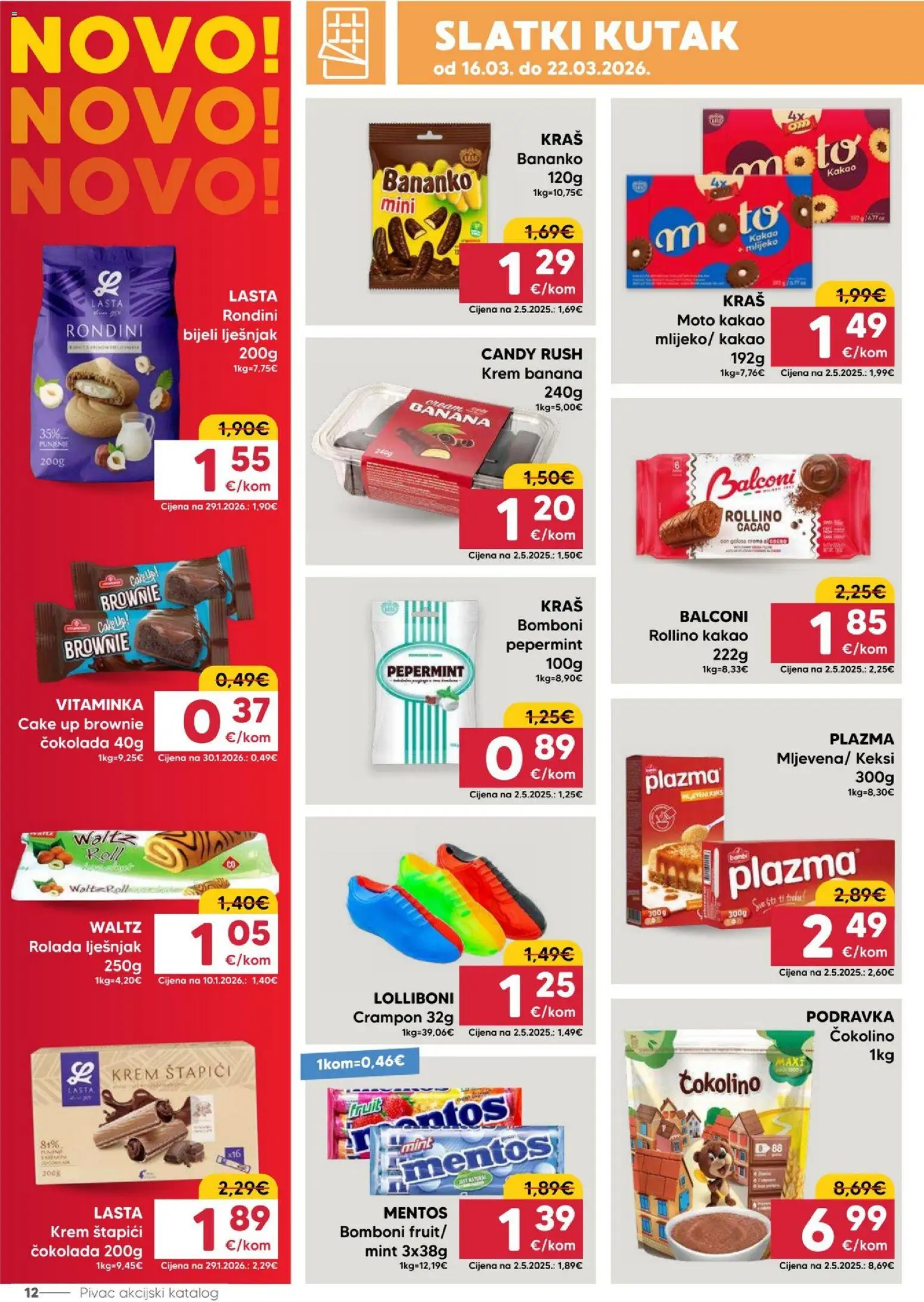 Pivac katalog | vrijedi od 16.03.2026 | Stranica: 12 | Proizvodi: Keksi, Čokolada, Kakao, Čokolino